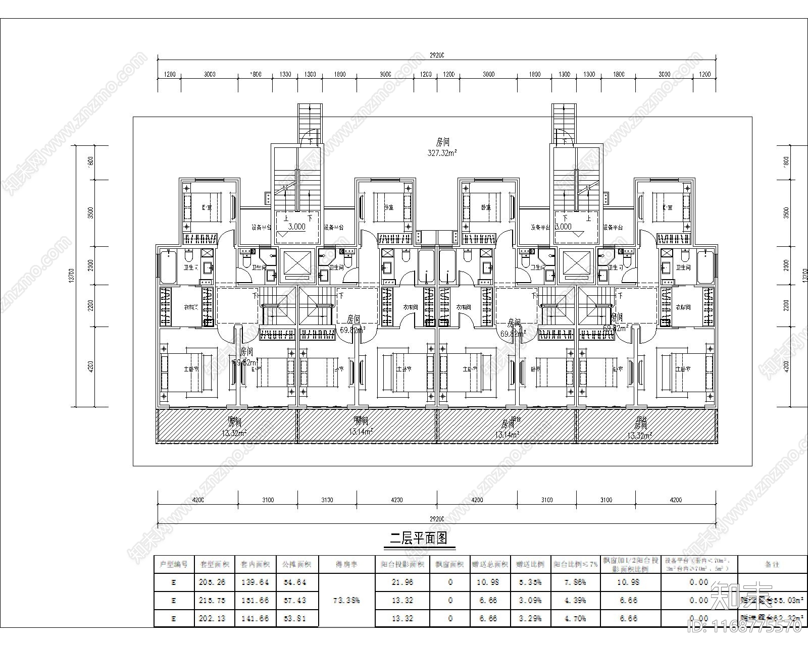 现代住宅楼建筑cad施工图下载【ID:1168775570】