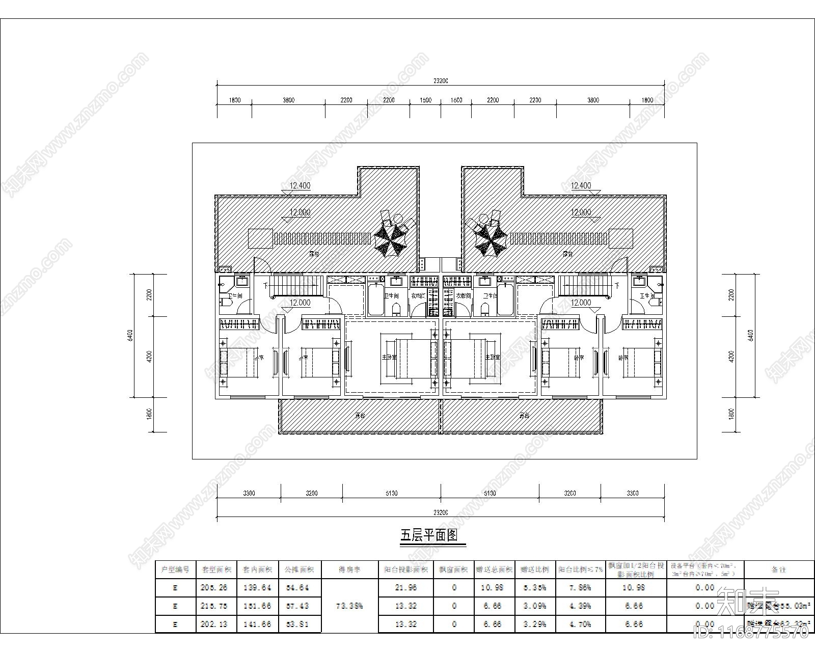 现代住宅楼建筑cad施工图下载【ID:1168775570】