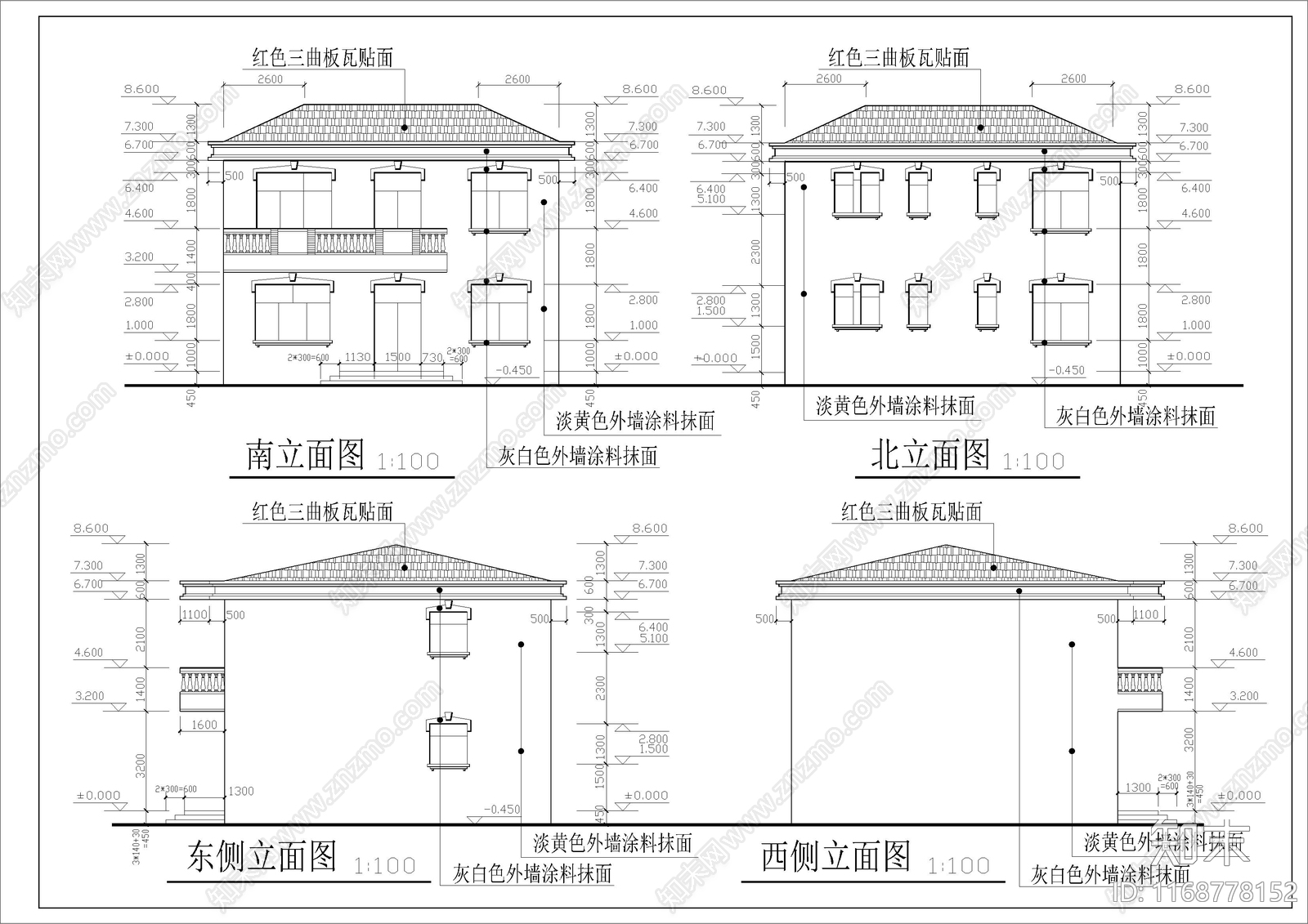 欧式简欧别墅建筑cad施工图下载【ID:1168778152】