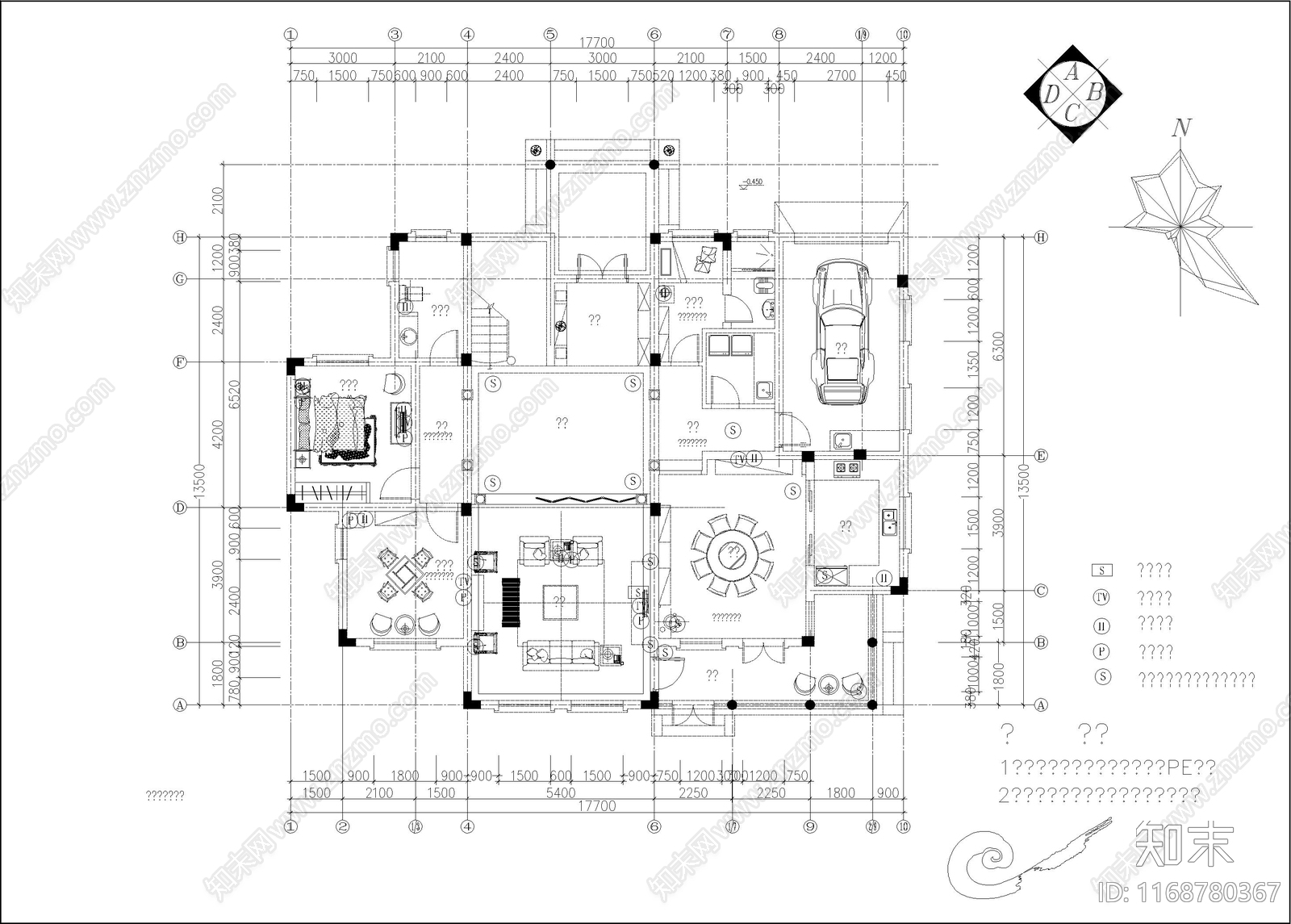 欧式整体家装空间cad施工图下载【ID:1168780367】