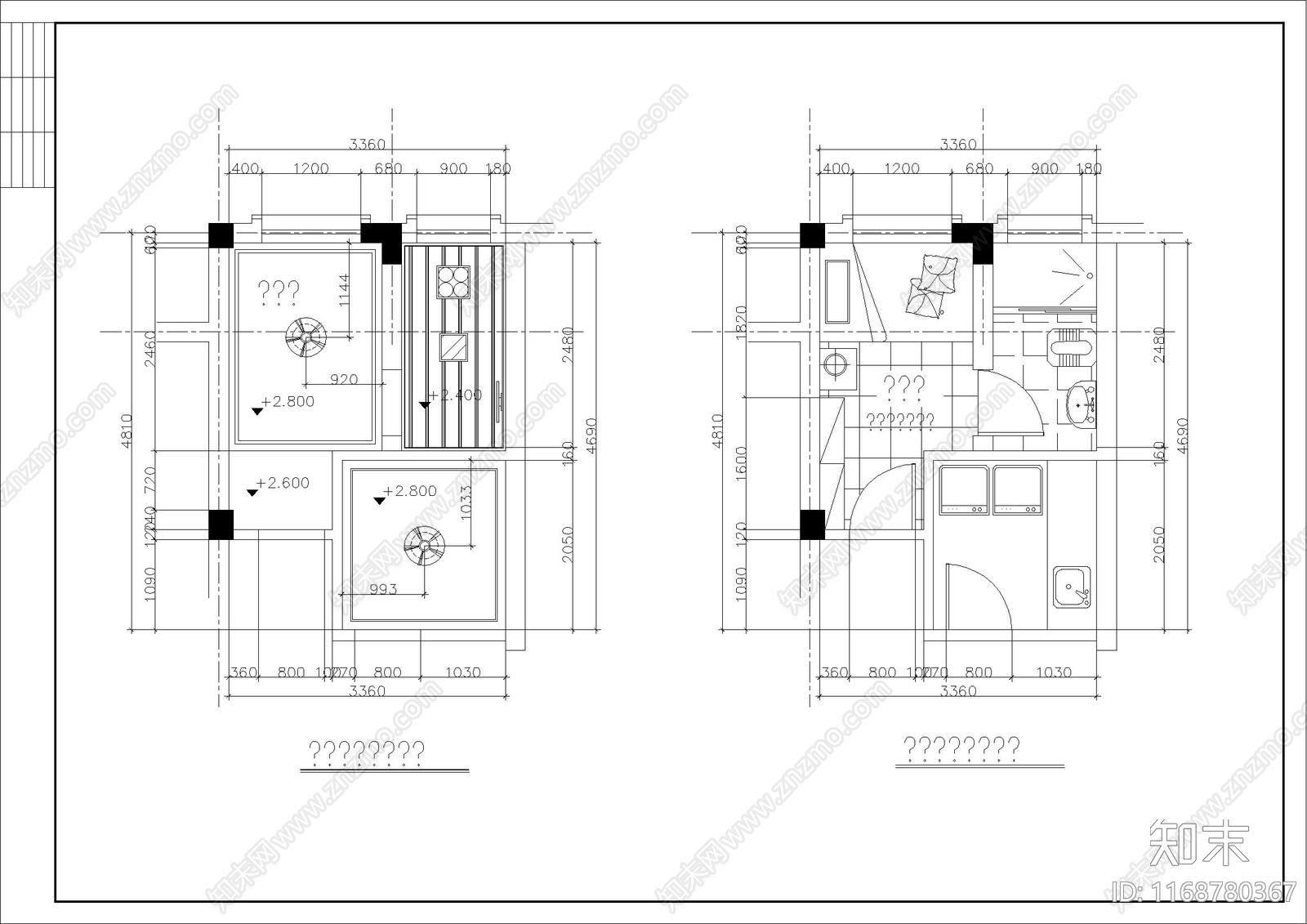 欧式整体家装空间cad施工图下载【ID:1168780367】