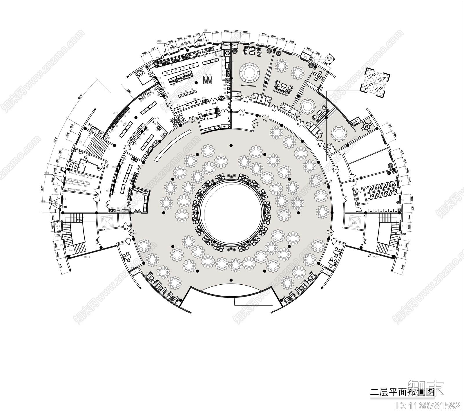 现代食堂cad施工图下载【ID:1168781592】