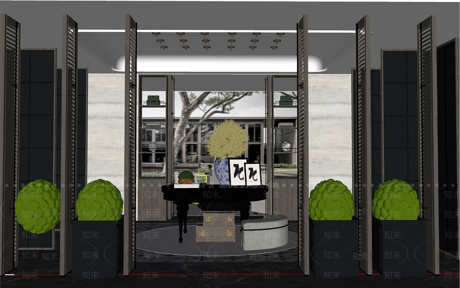 现代复古其他酒店空间SU模型下载【ID:1168782904】
