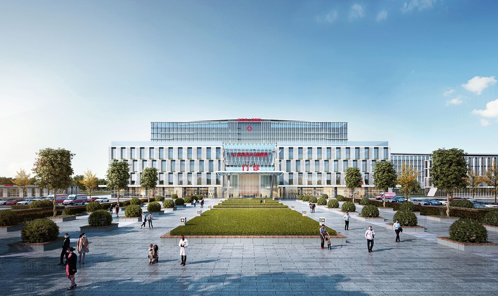 现代医院建筑SU模型下载【ID:1169193596】
