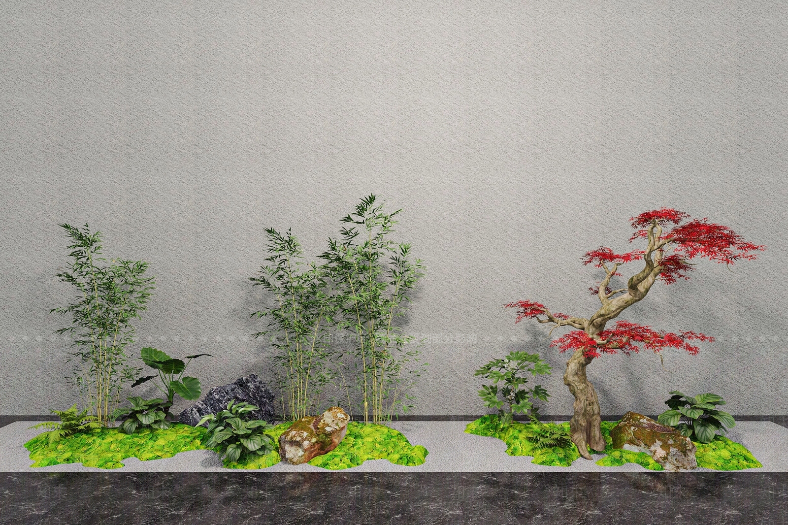 新中式室内景观3D模型下载【ID:1168790050】