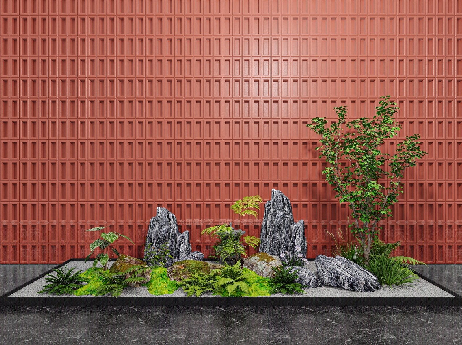 现代室内景观3D模型下载【ID:1168790203】