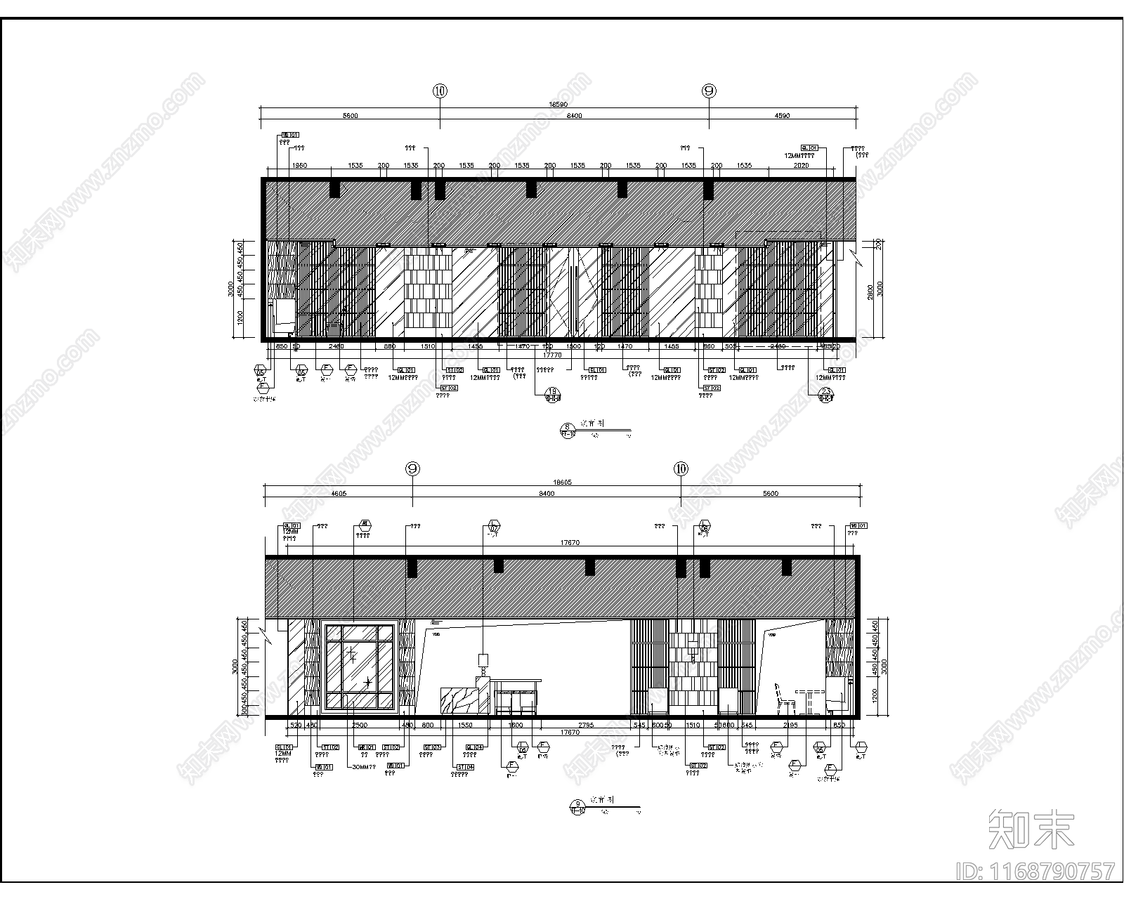 现代北欧咖啡厅cad施工图下载【ID:1168790757】