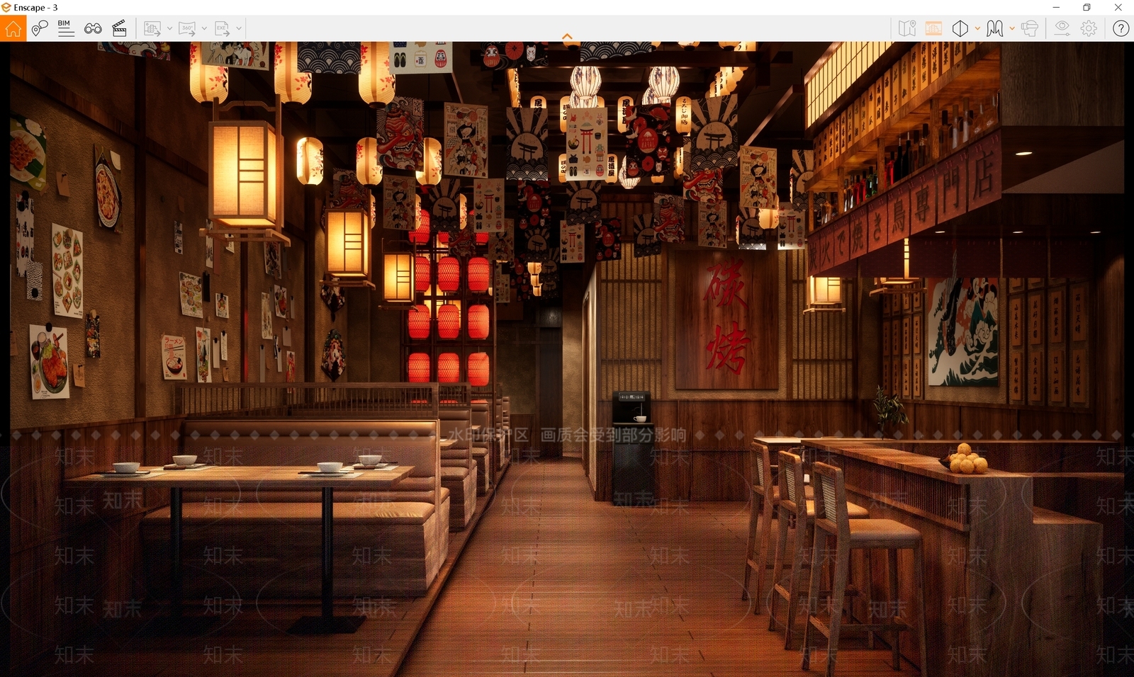 日式新中式酒吧SU模型下载【ID:1168791387】