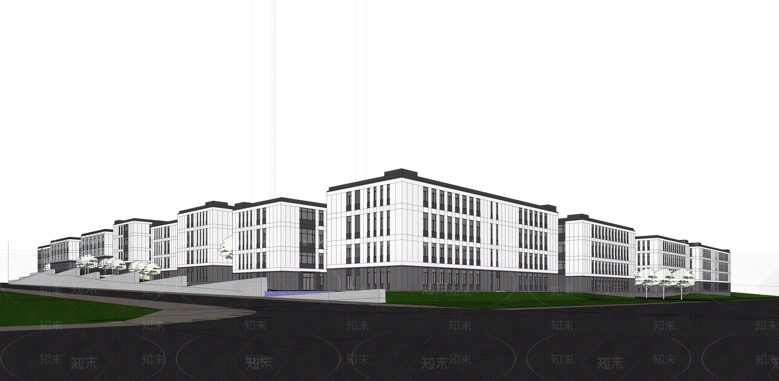 现代办公楼SU模型下载【ID:1168798708】
