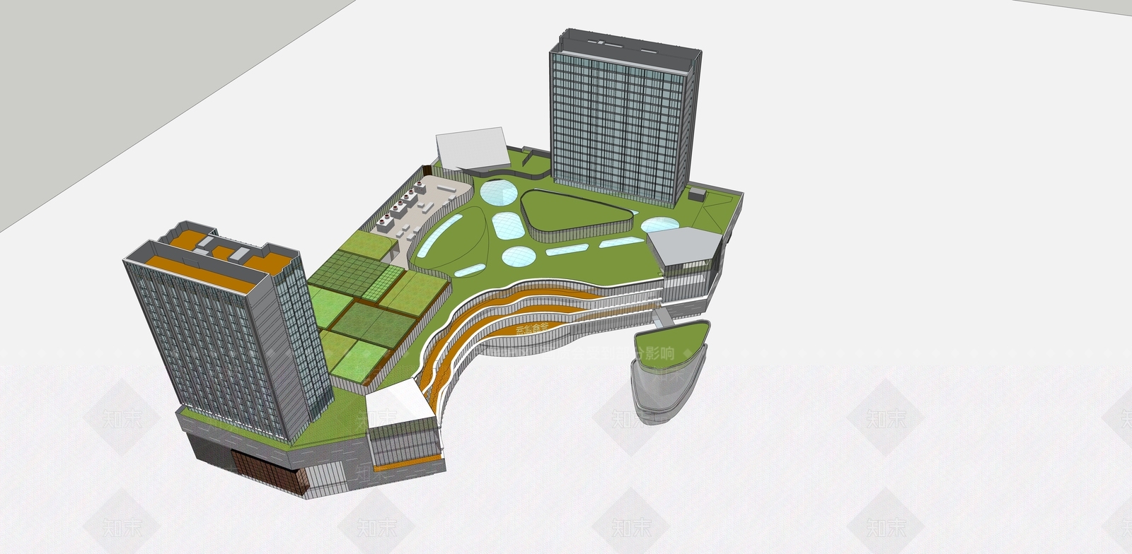 现代商场建筑SU模型下载【ID:1168798839】
