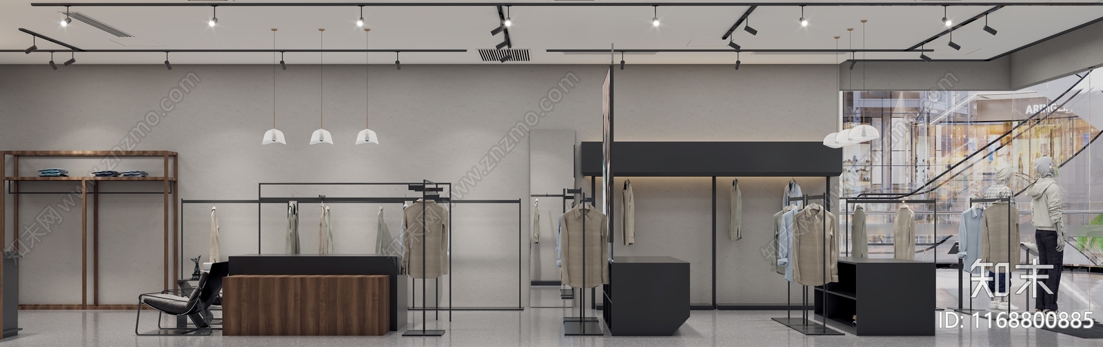 现代服装店3D模型下载【ID:1168800885】