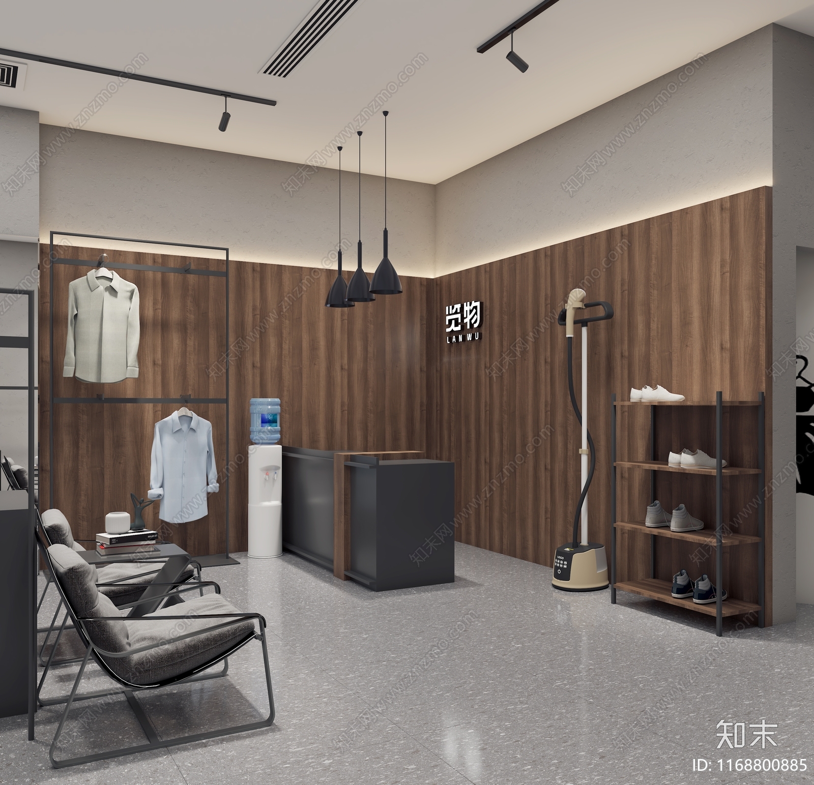 现代服装店3D模型下载【ID:1168800885】