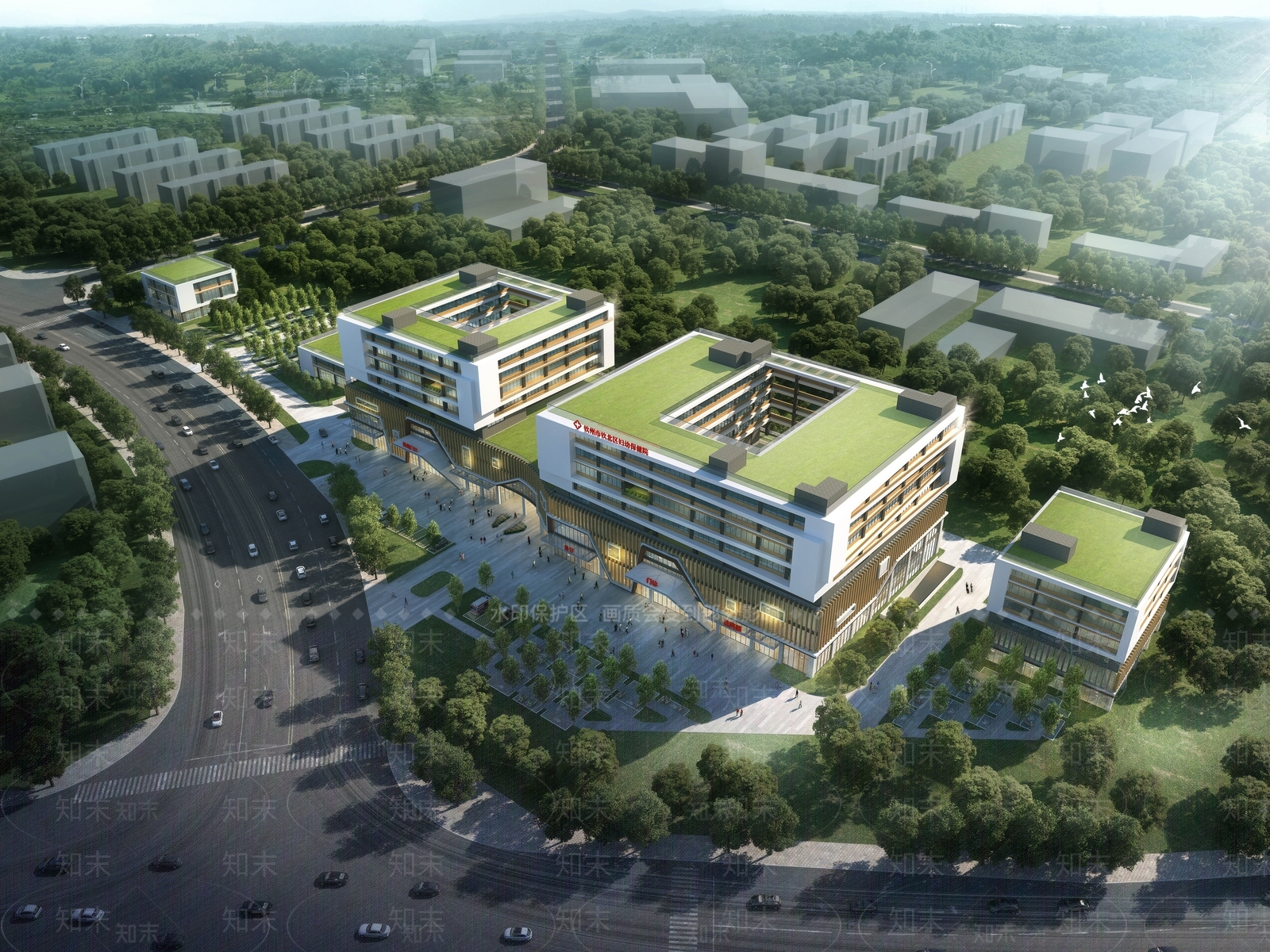 现代医院建筑SU模型下载【ID:1168812821】