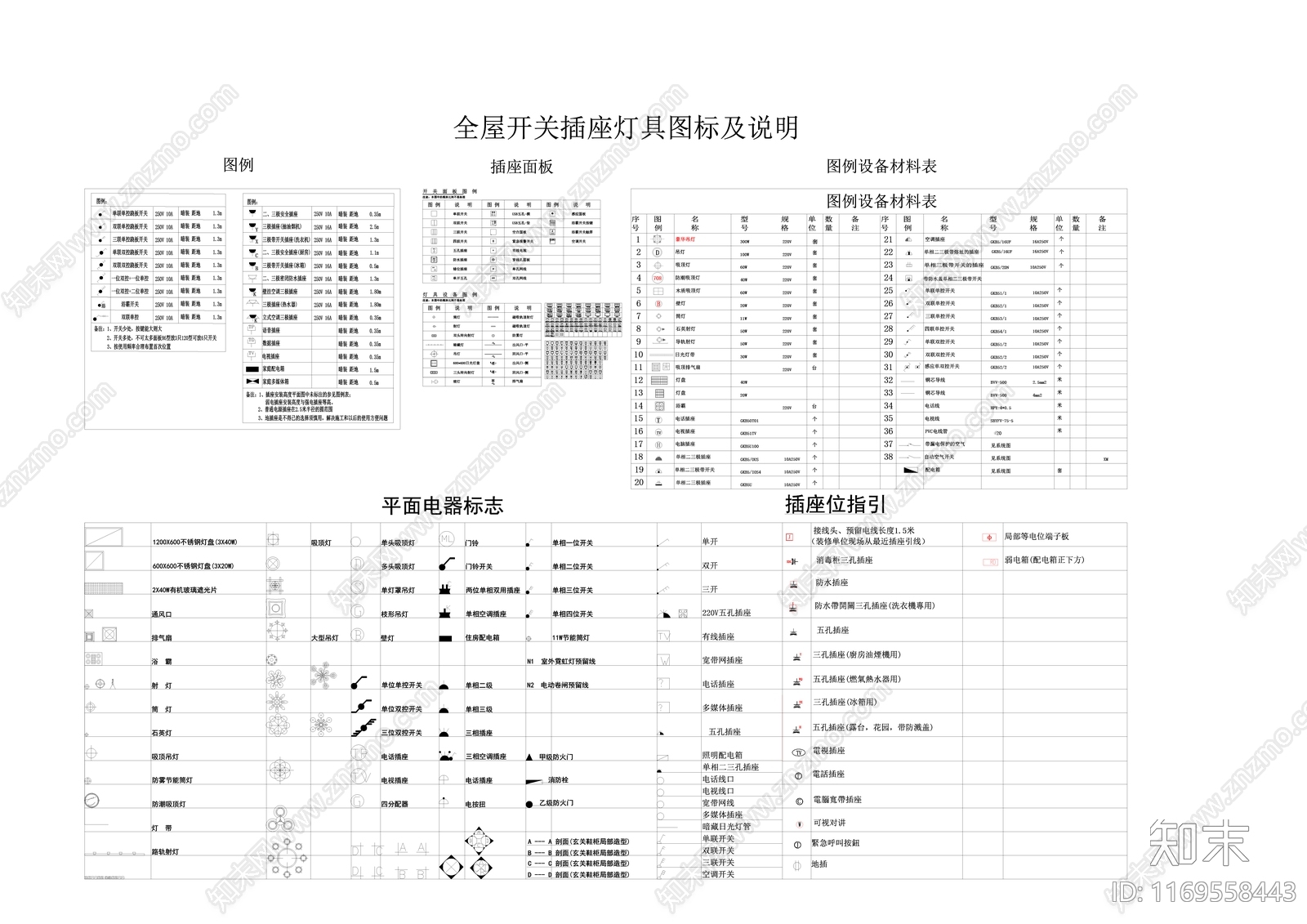 现代灯具图库cad施工图下载【ID:1169558443】