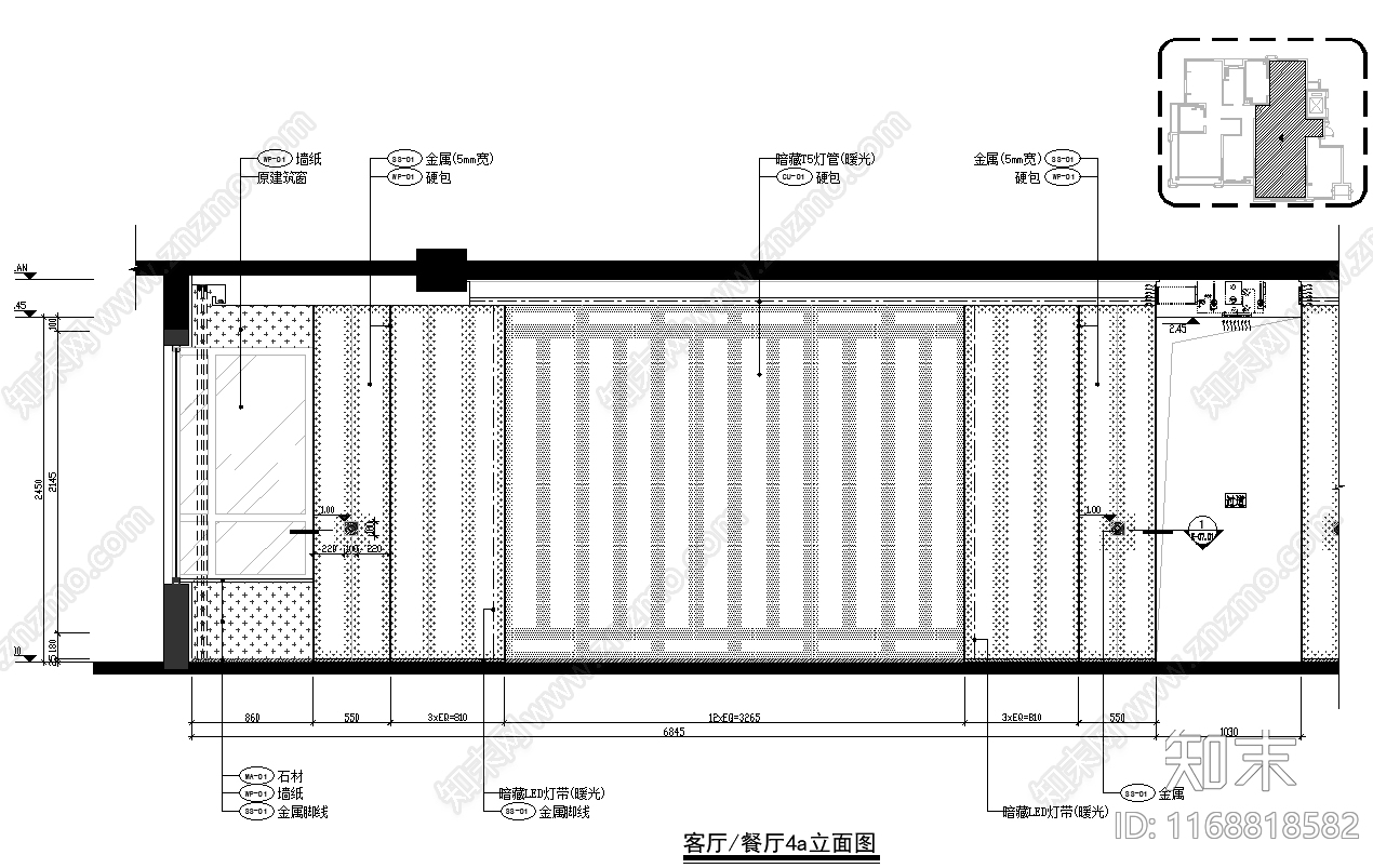 新中式整体家装空间cad施工图下载【ID:1168818582】