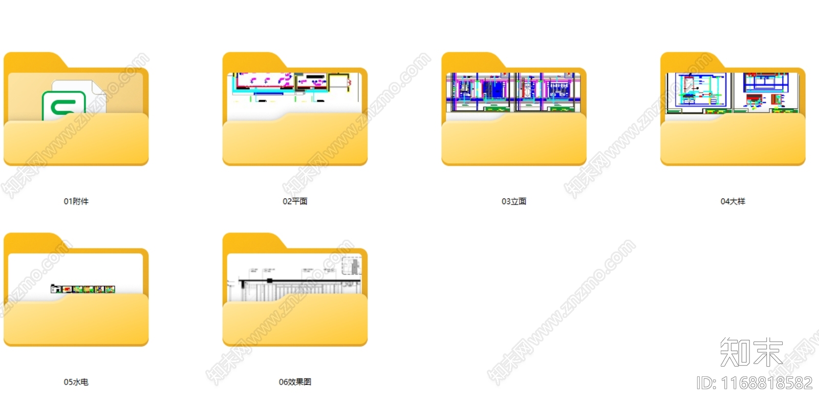 新中式整体家装空间cad施工图下载【ID:1168818582】