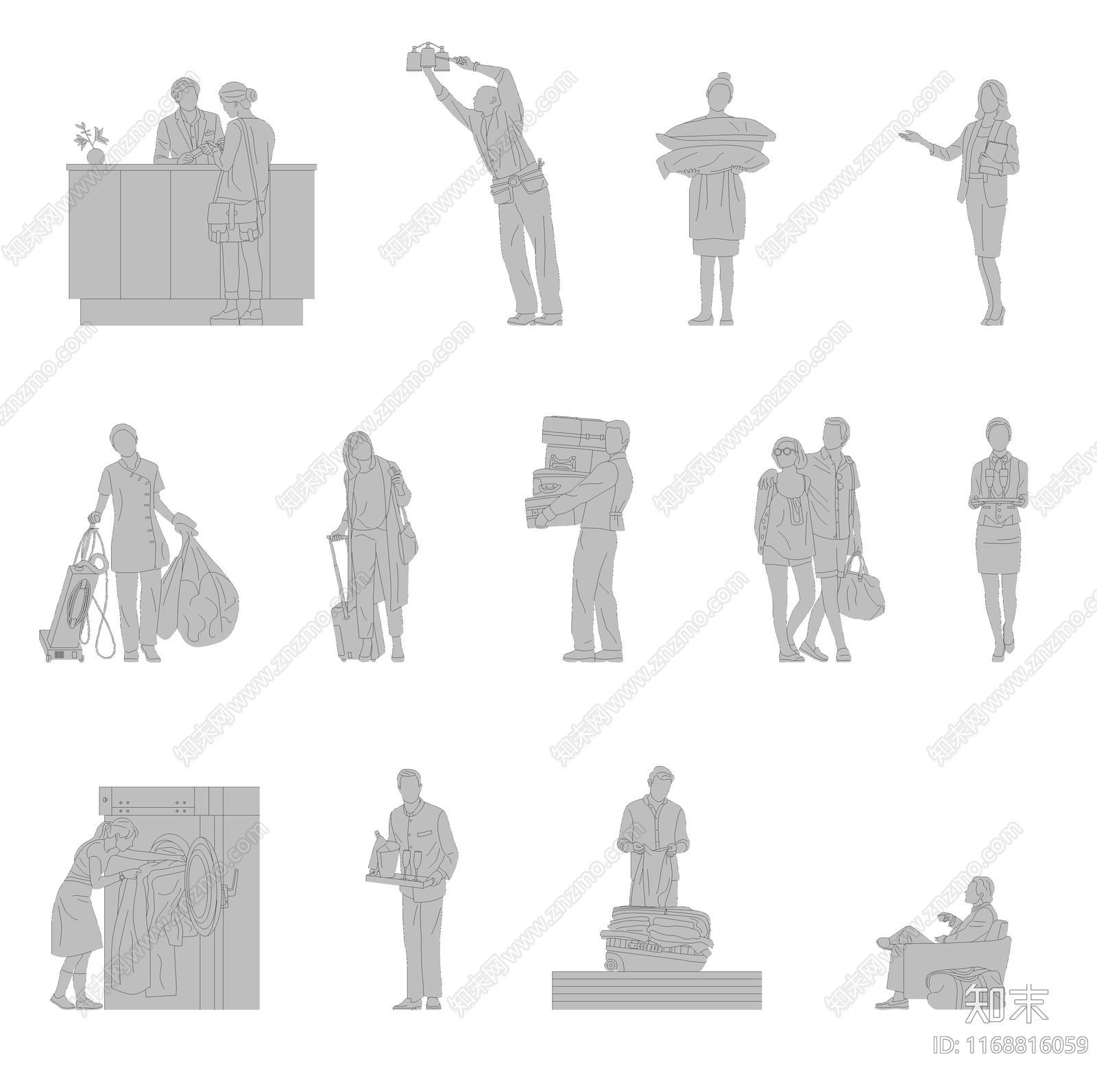 现代人物cad施工图下载【ID:1168816059】