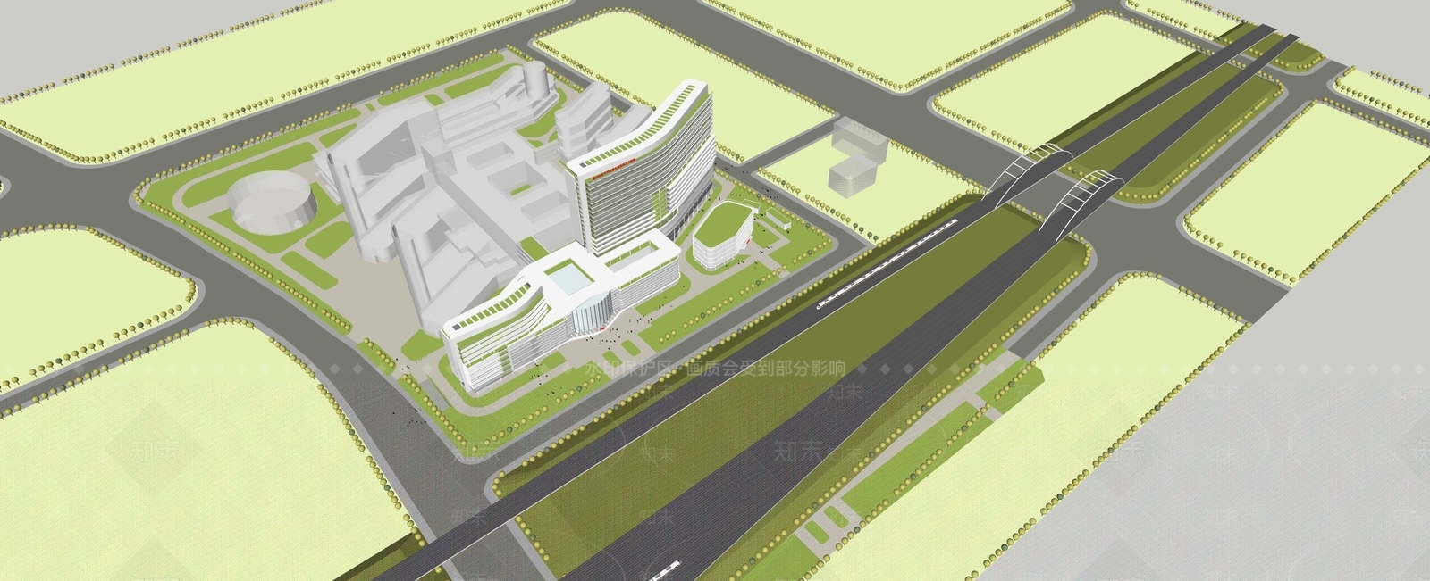 现代医院建筑SU模型下载【ID:1168817266】