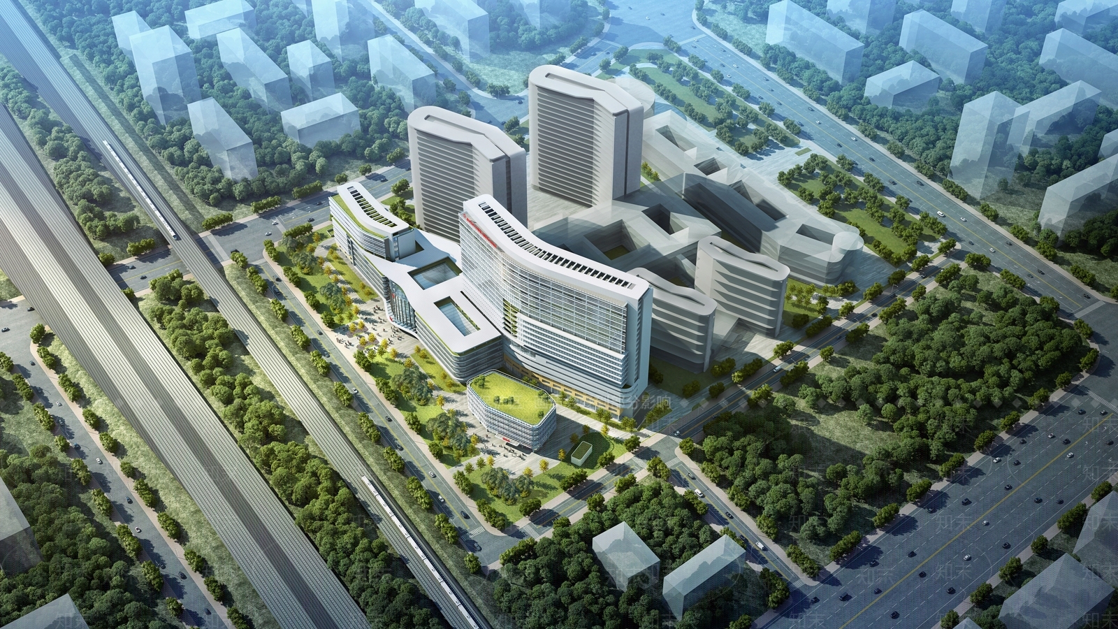 现代医院建筑SU模型下载【ID:1168817266】