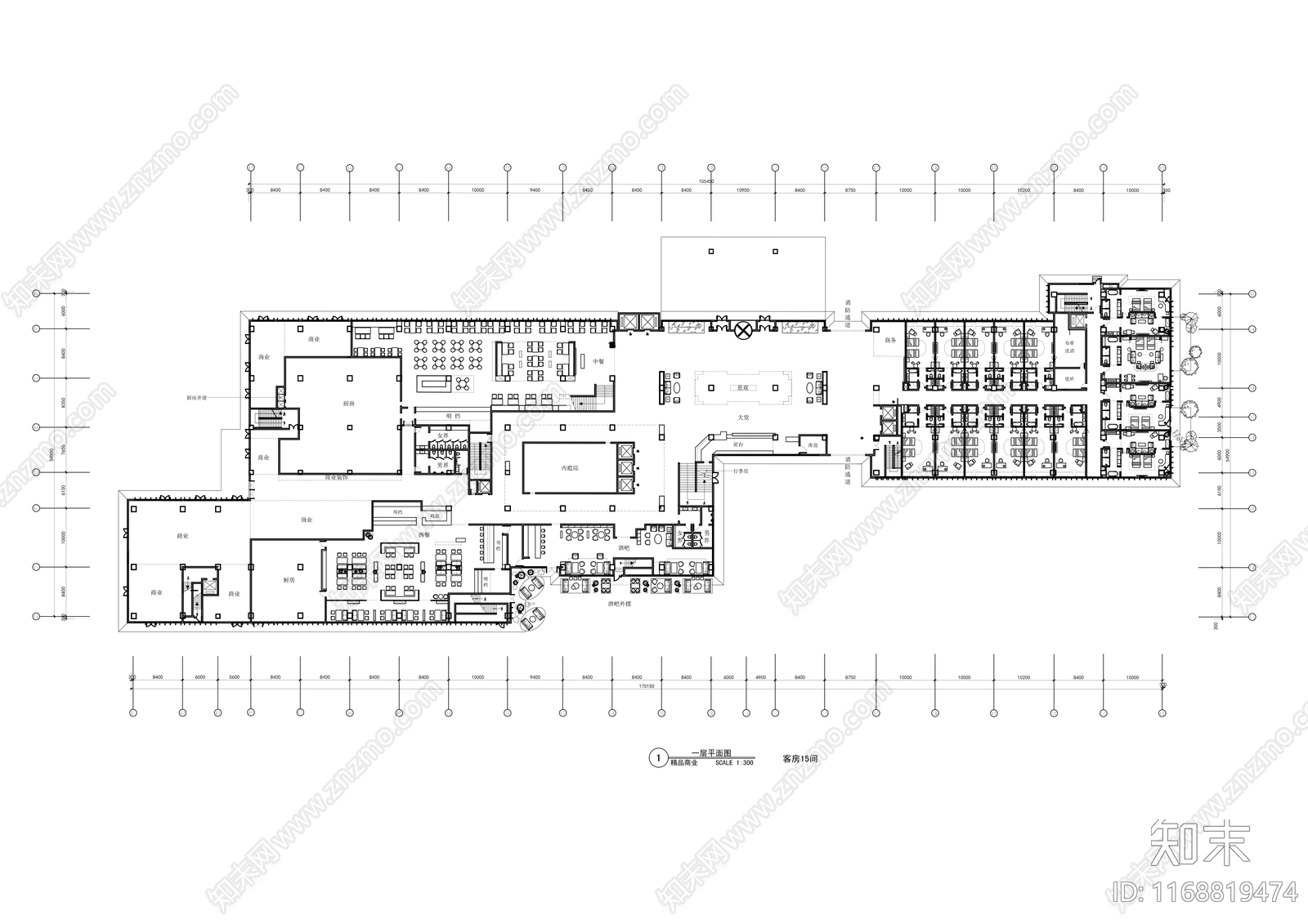 现代酒店cad施工图下载【ID:1168819474】