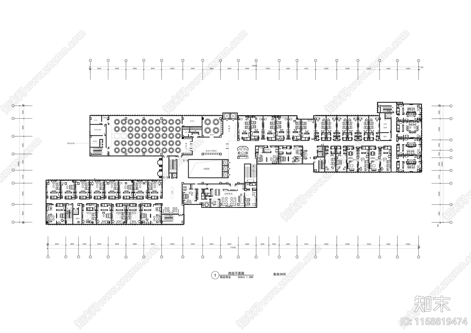 现代酒店cad施工图下载【ID:1168819474】