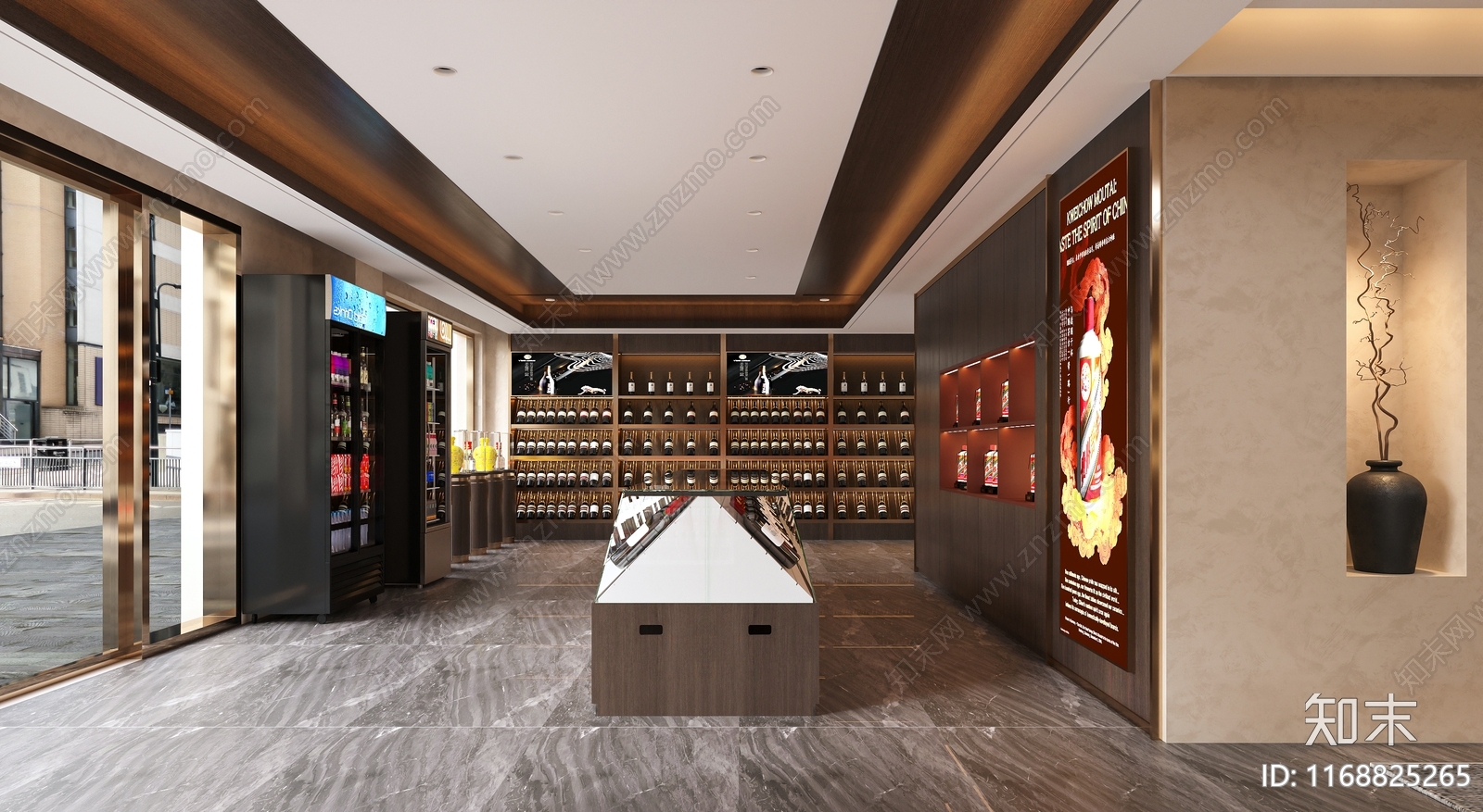 新中式中式烟酒店3D模型下载【ID:1168825265】