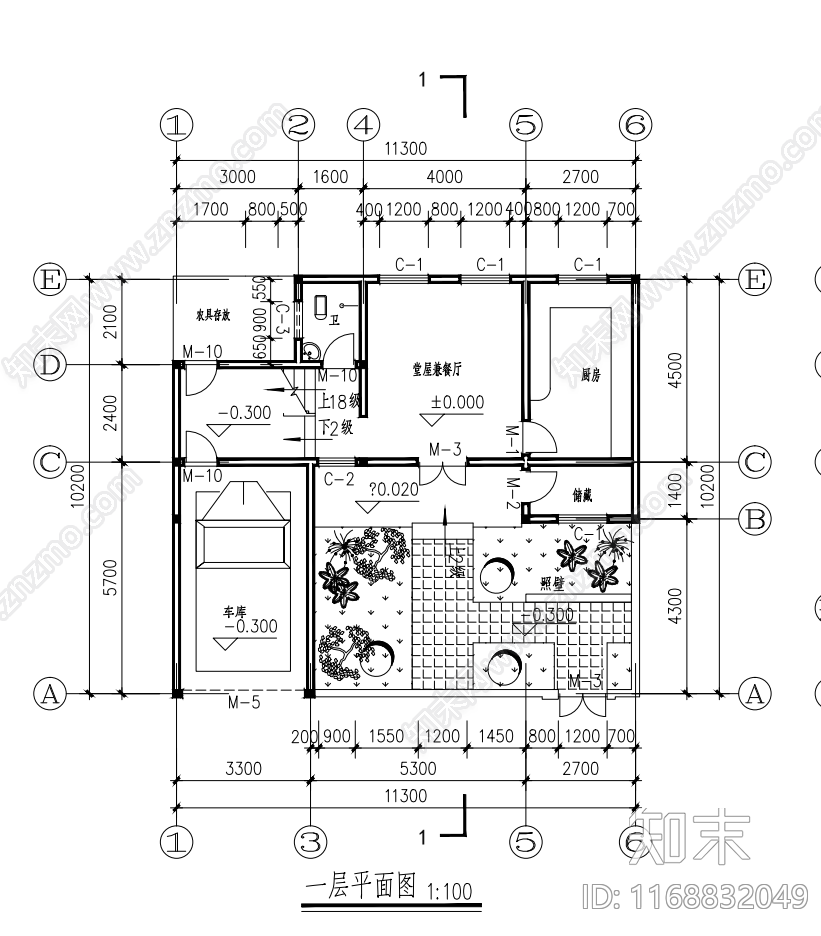 现代三合院施工图下载【ID:1168832049】