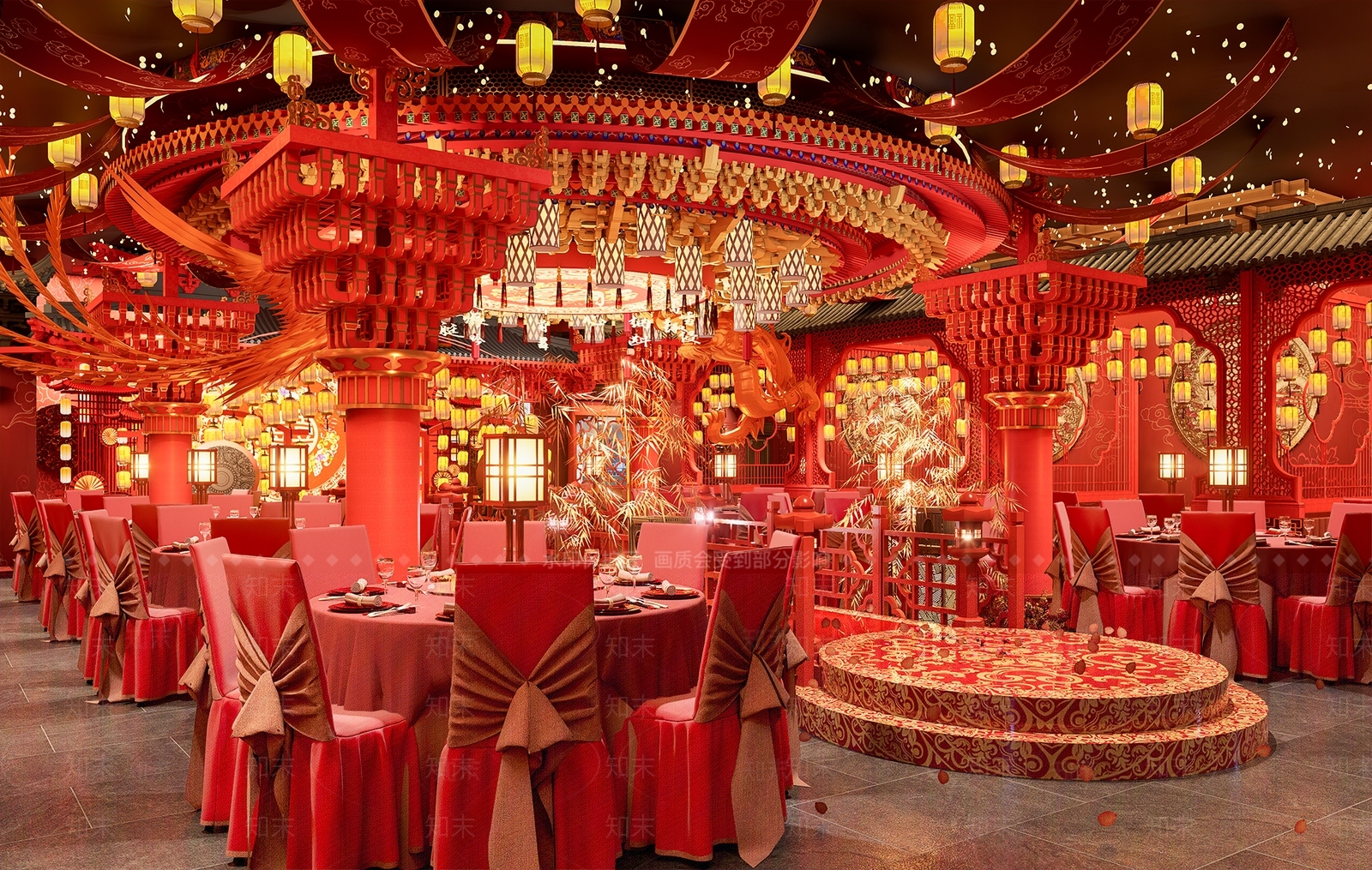 中式宴会厅SU模型下载【ID:1168831480】