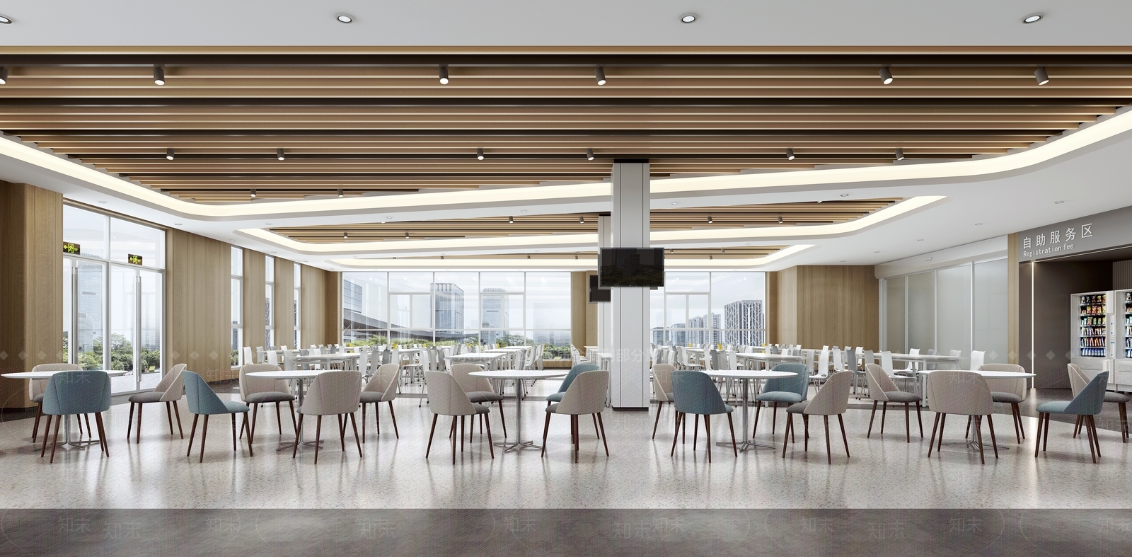 现代轻奢食堂3D模型下载【ID:1168837271】