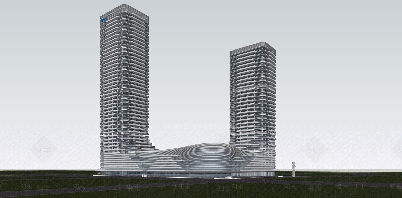 现代简约商场建筑SU模型下载【ID:1168837700】