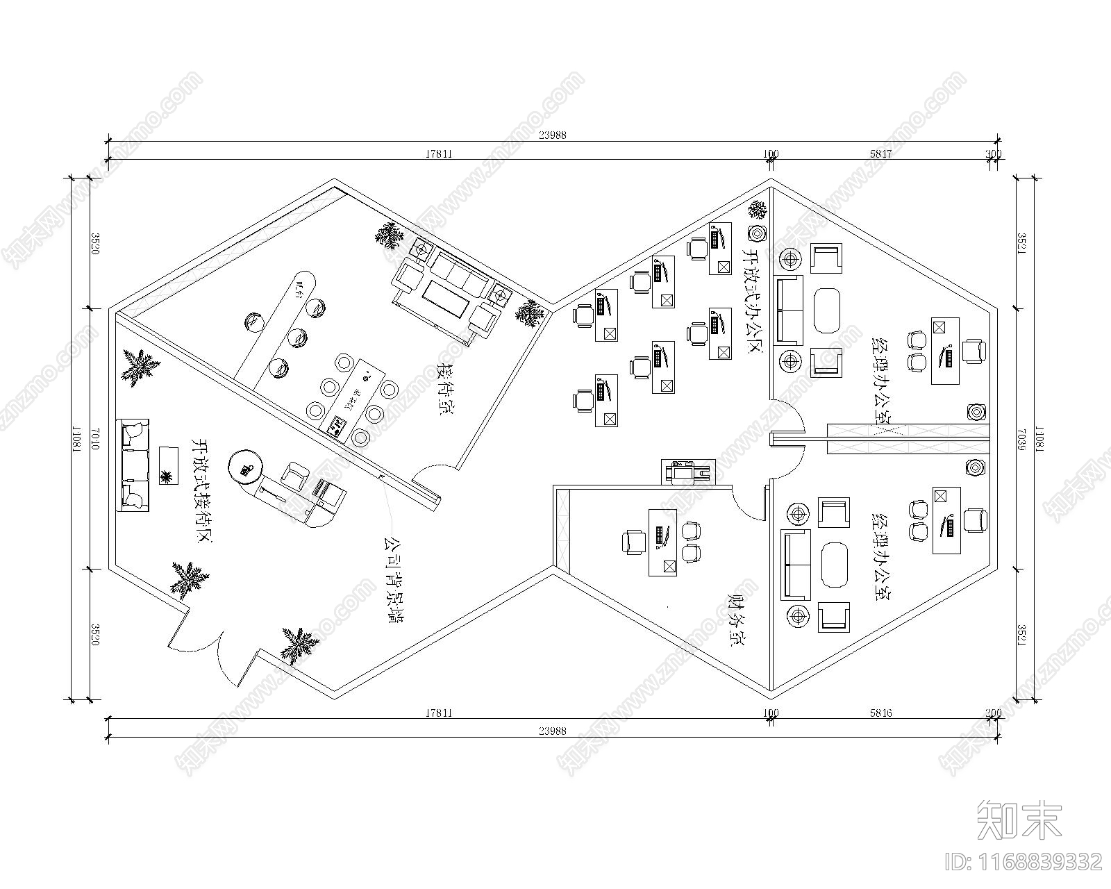 现代办公楼建筑cad施工图下载【ID:1168839332】