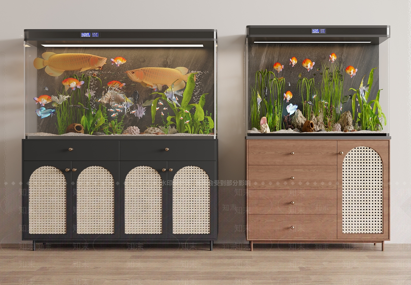 法式中古鱼缸3D模型下载【ID:1168839835】