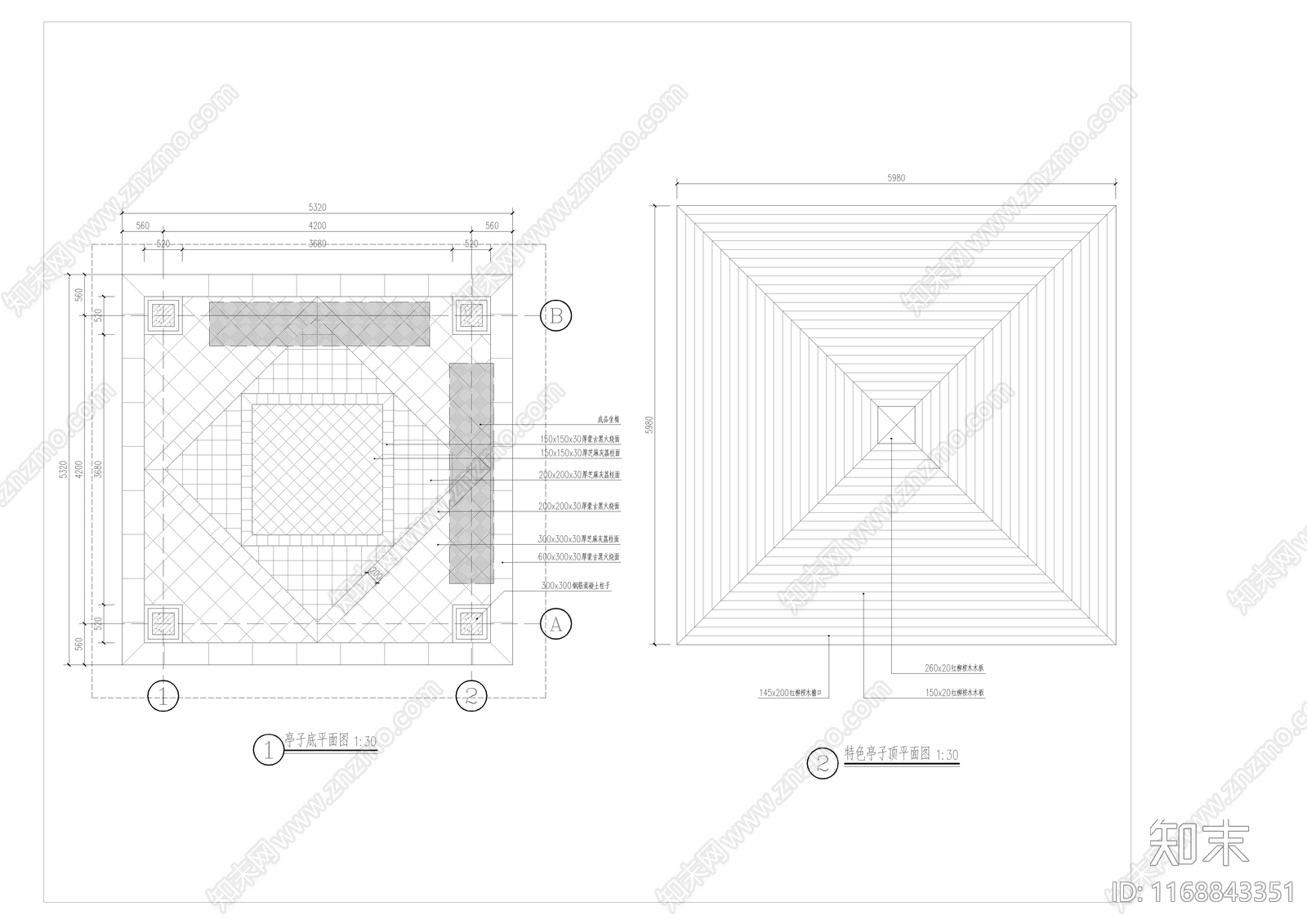 中式复古古建cad施工图下载【ID:1168843351】