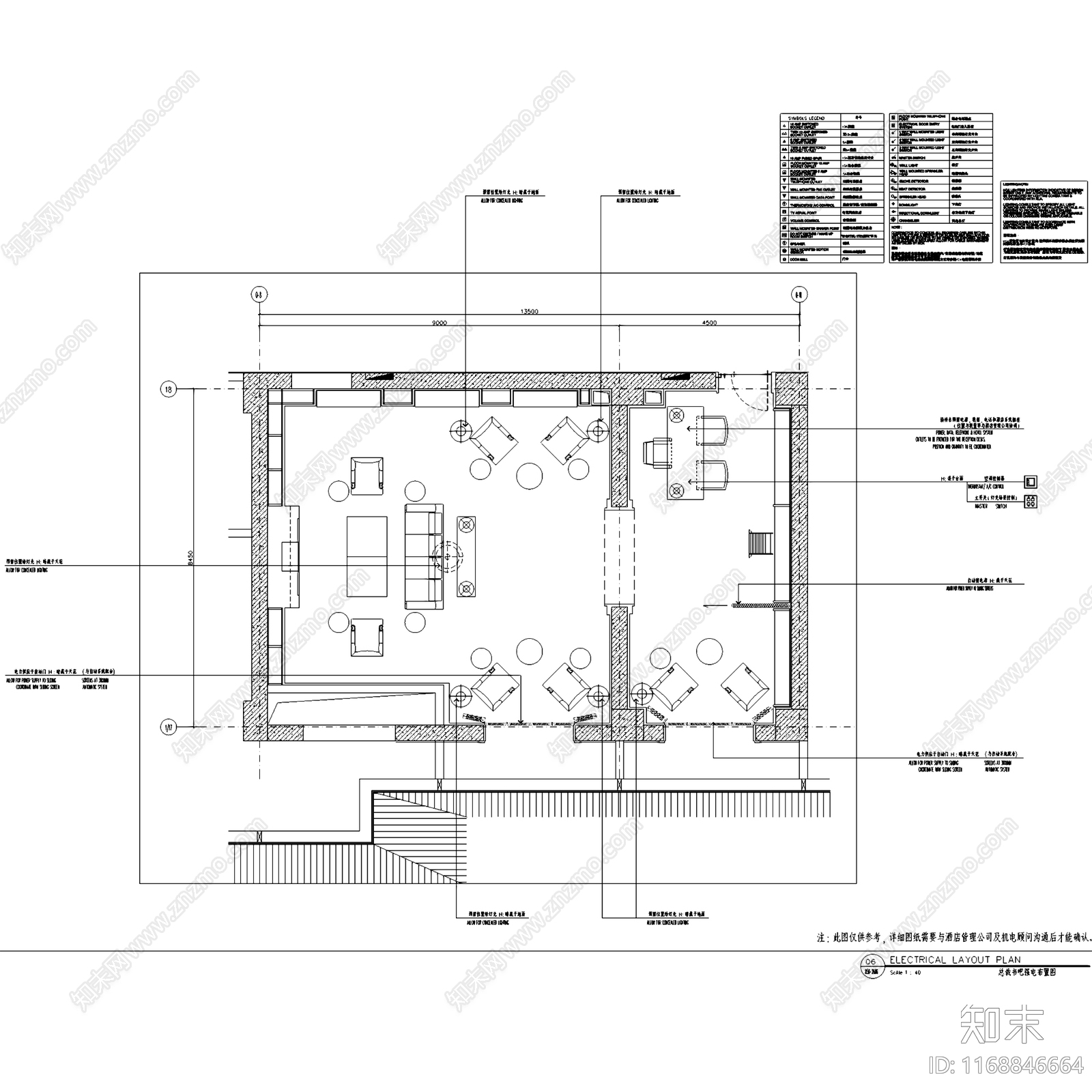 欧式书房施工图下载【ID:1168846664】