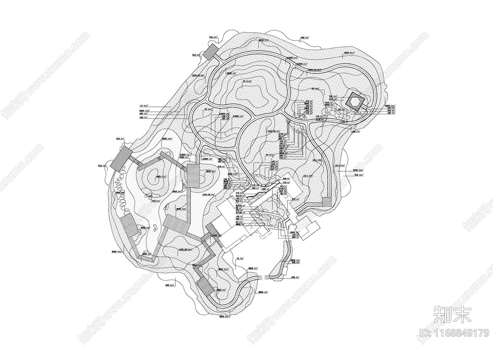 现代新中式公园景观cad施工图下载【ID:1168849179】