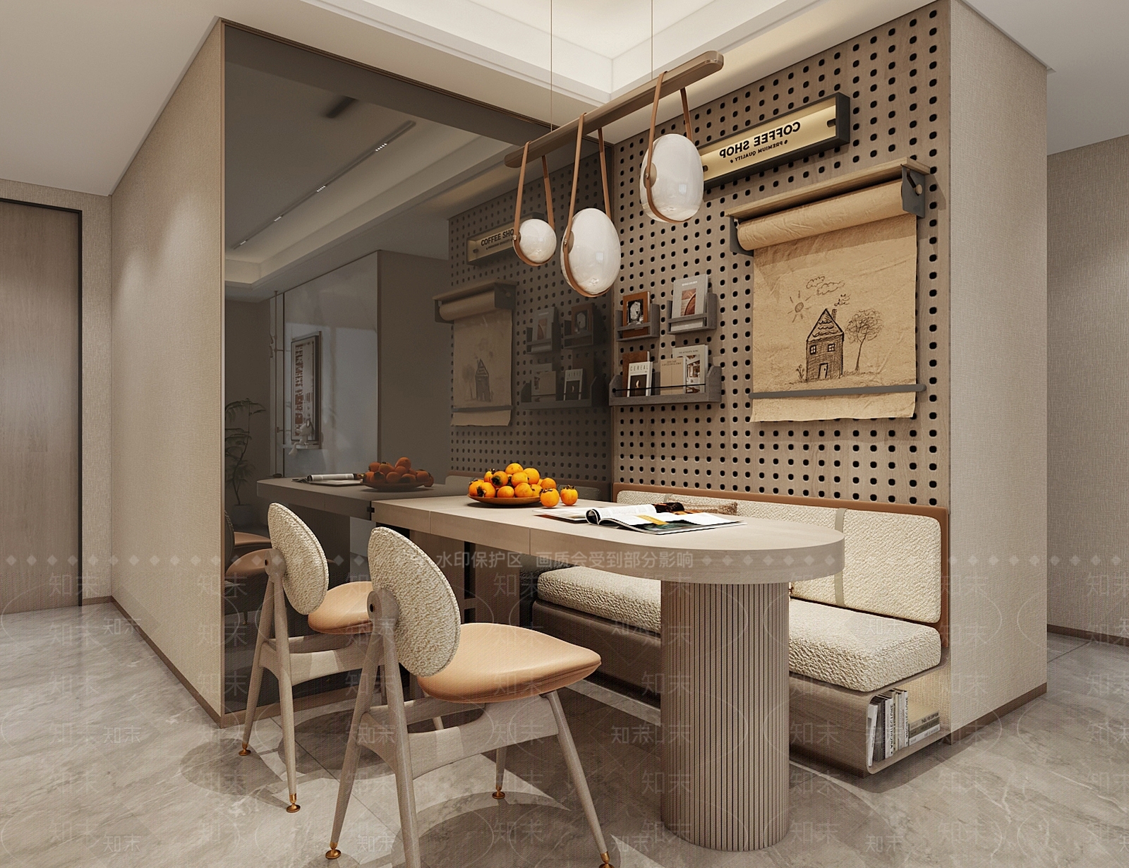 现代北欧家居餐厅3D模型下载【ID:1168853822】