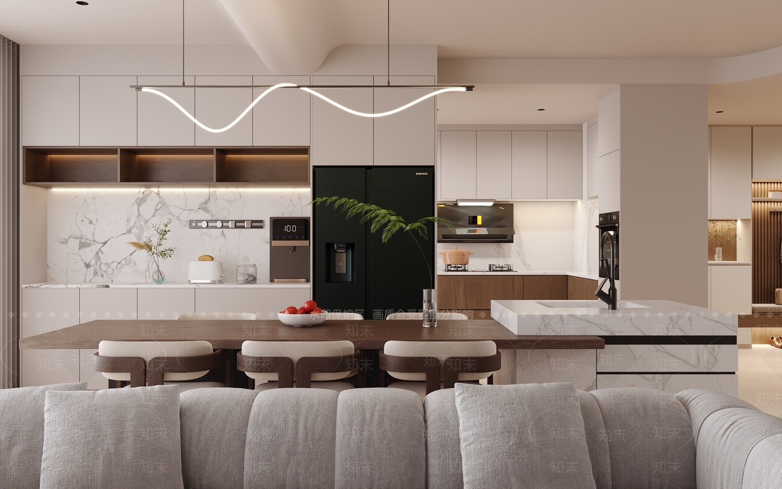 现代封闭式厨房3D模型下载【ID:1214700768】