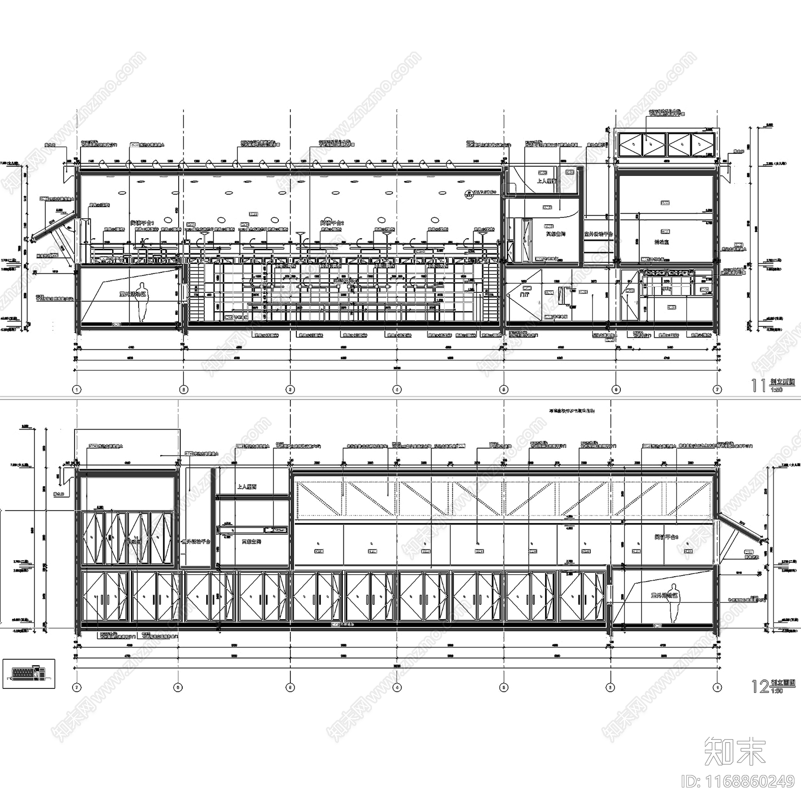 现代图书馆建筑cad施工图下载【ID:1168860249】