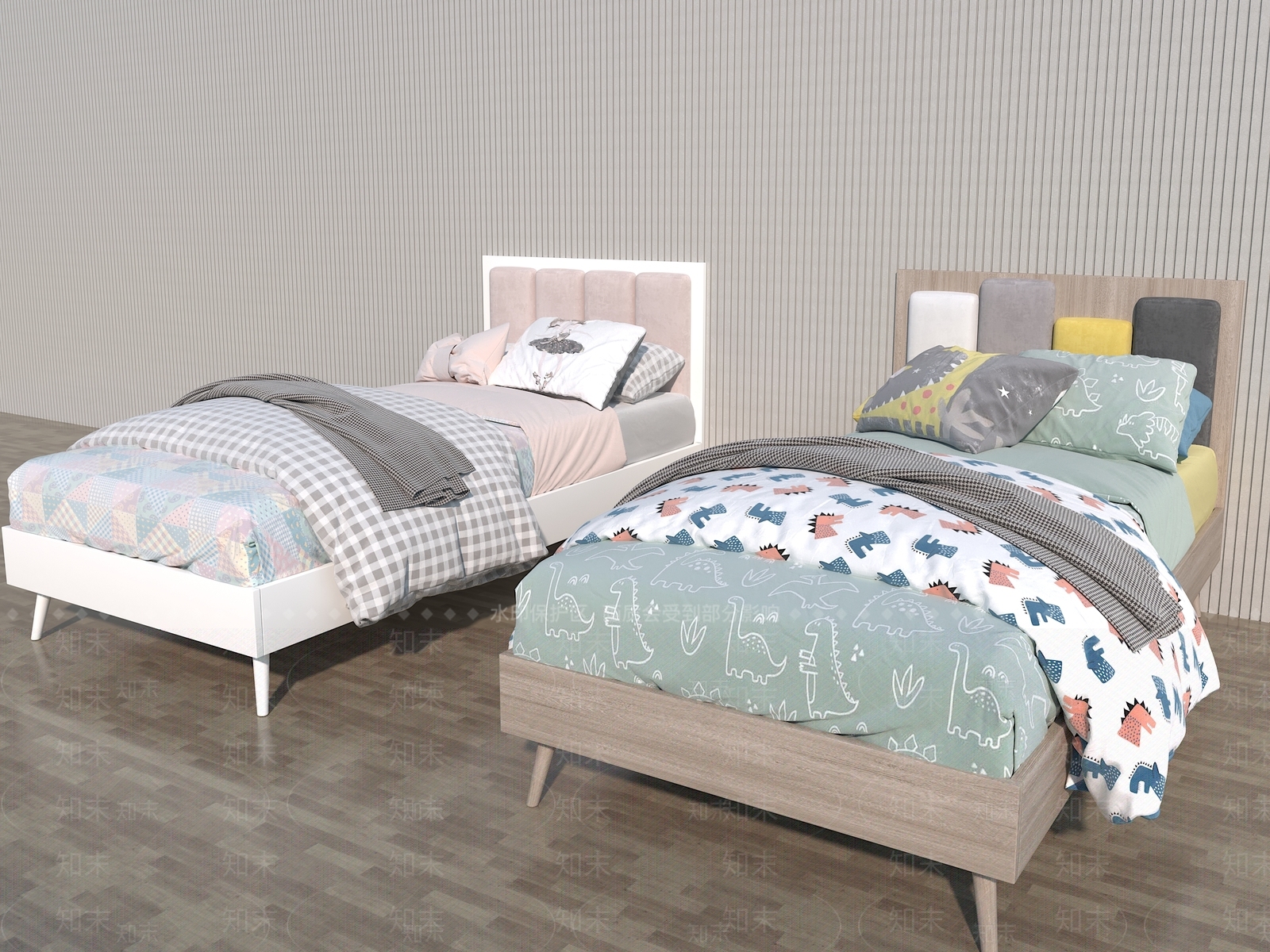 现代儿童床3D模型下载【ID:1168863457】