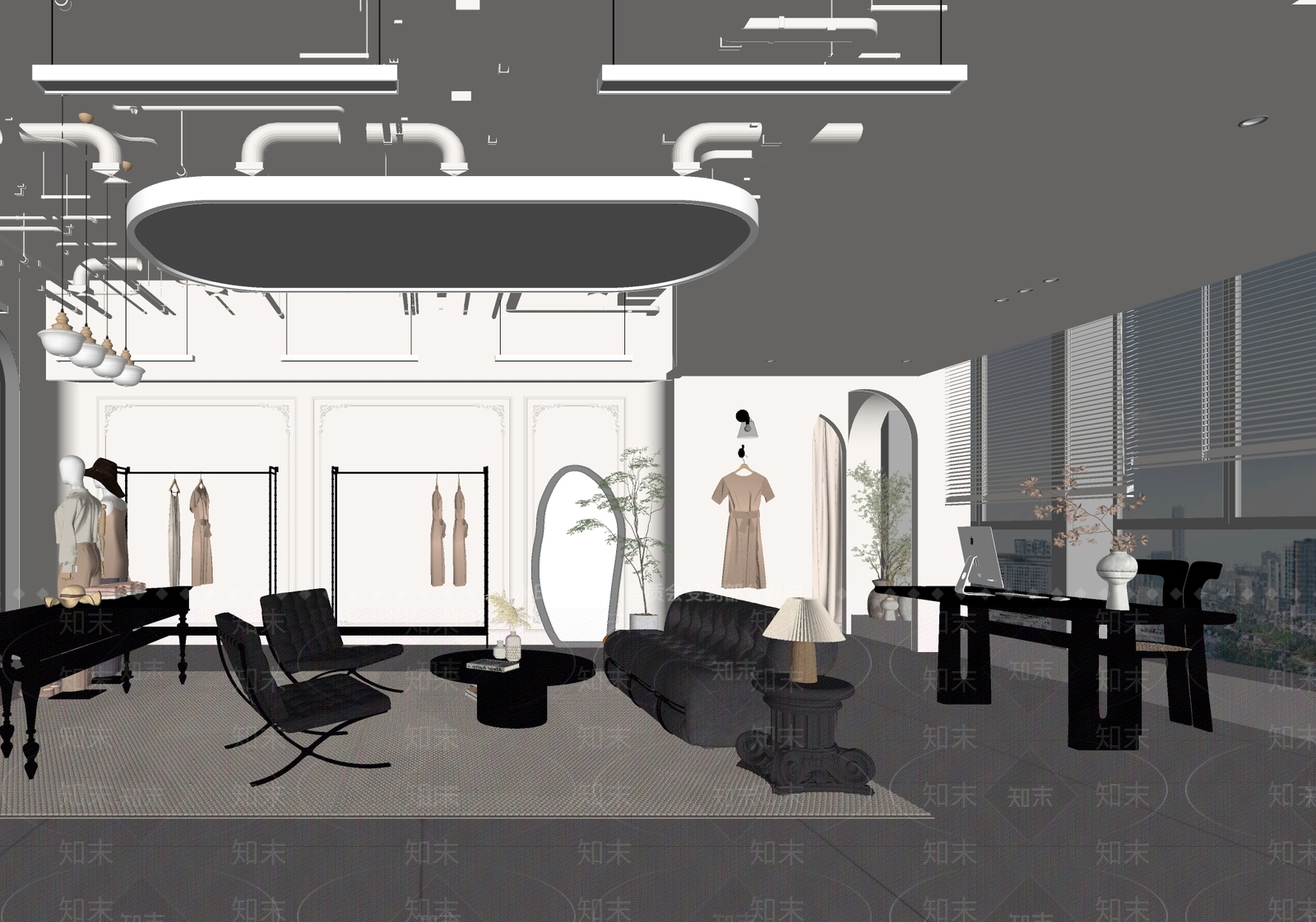 法式服装店SU模型下载【ID:1168865591】