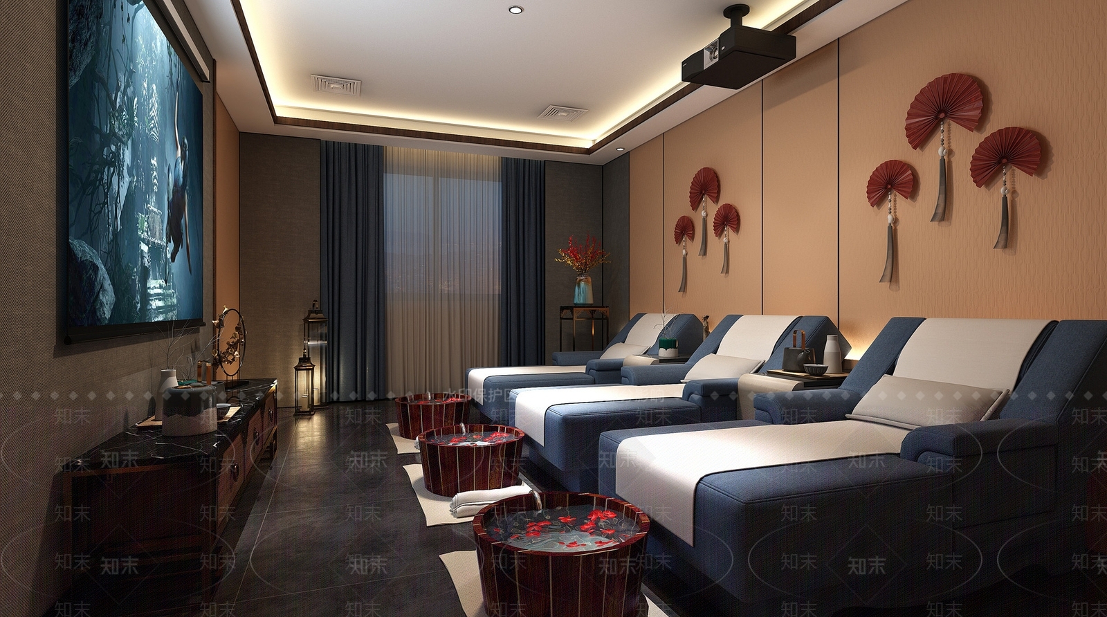 新中式足浴店3D模型下载【ID:1168865573】