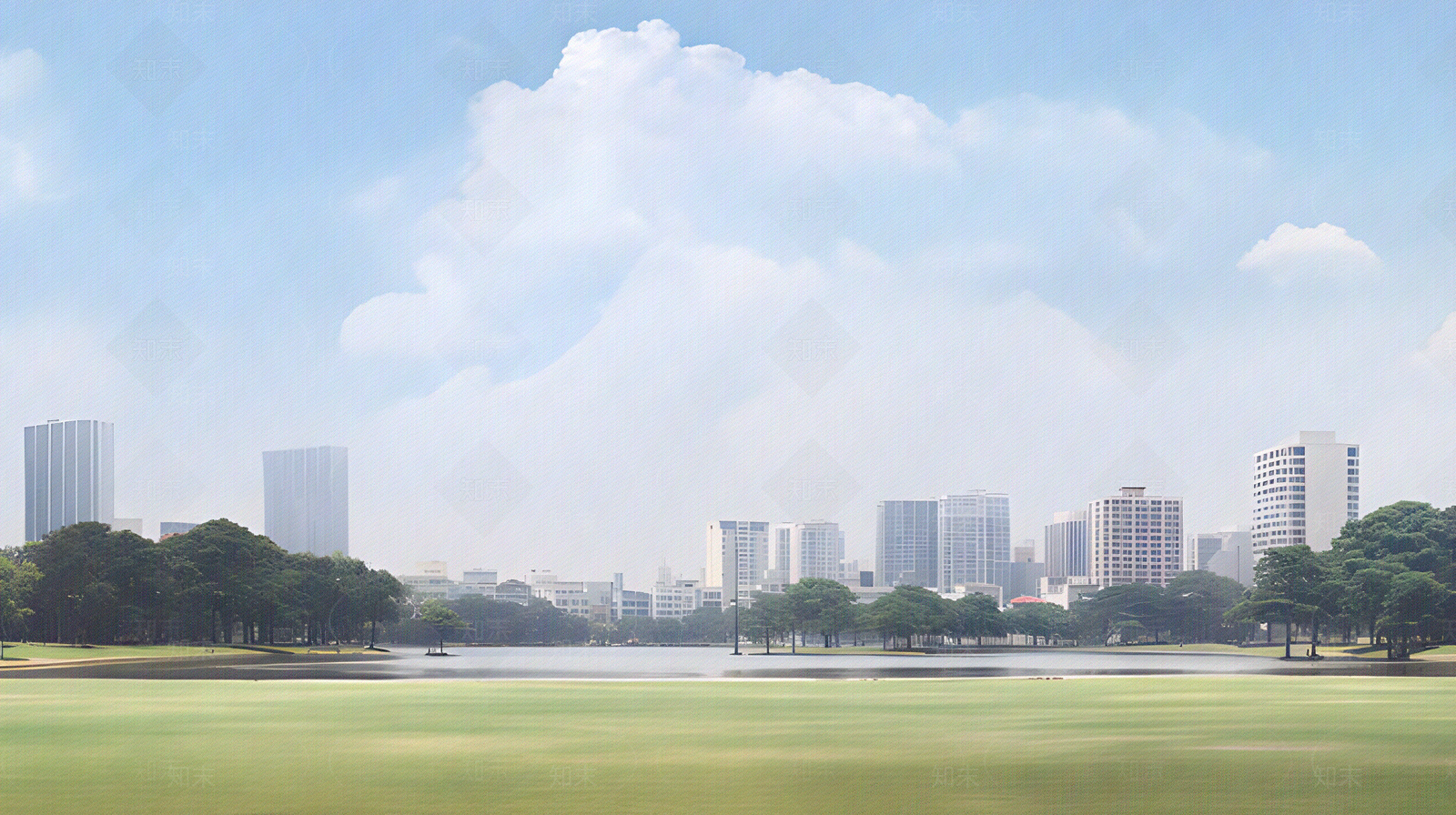 现代新中式城市外景贴图下载【ID:1168874067】