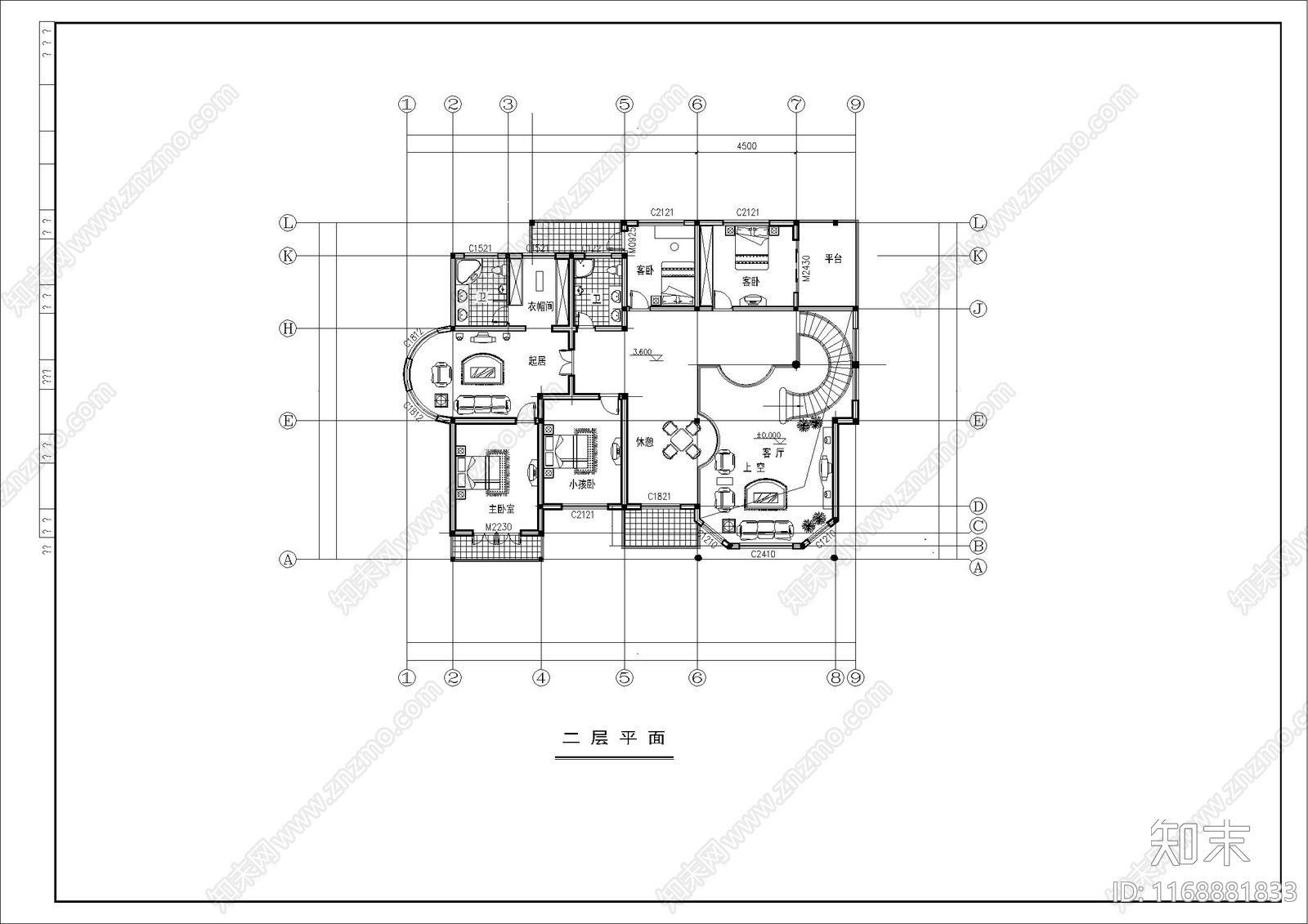 现代别墅建筑cad施工图下载【ID:1168881833】