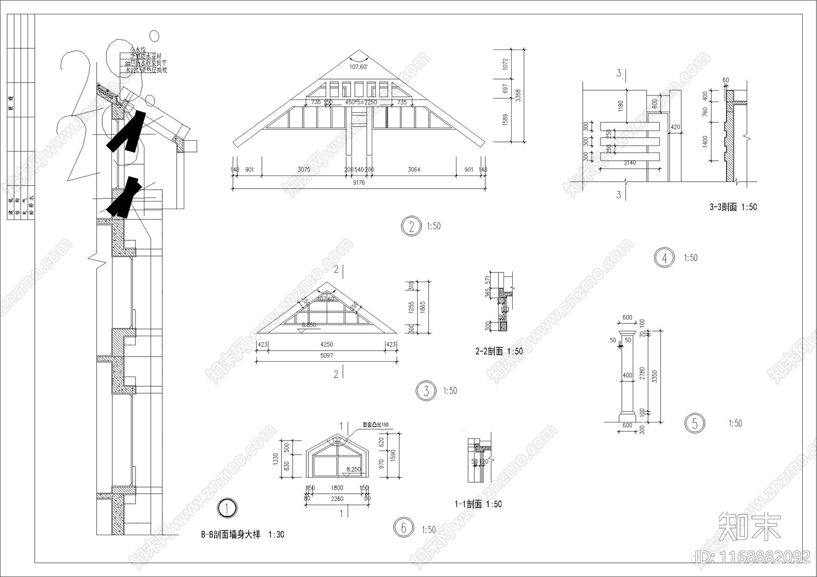 欧式别墅建筑cad施工图下载【ID:1168882092】