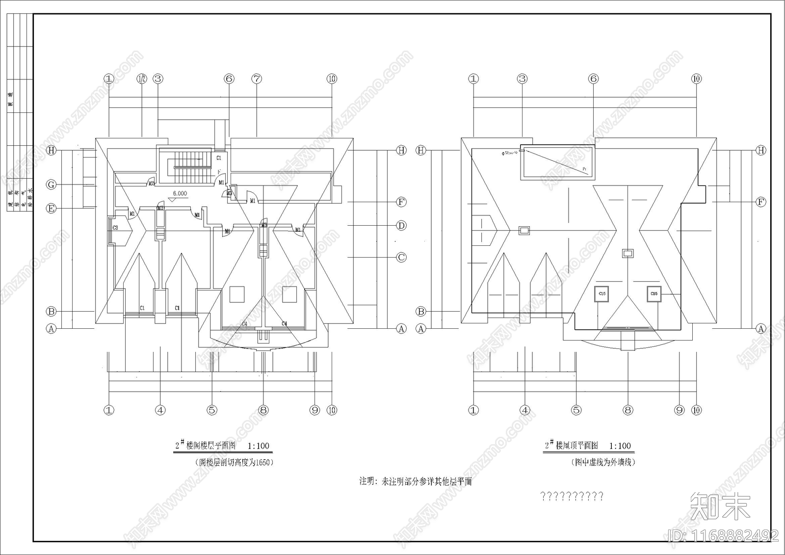 欧式简欧别墅建筑cad施工图下载【ID:1168882492】