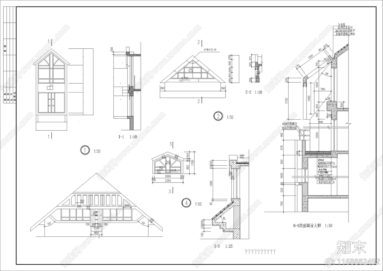 欧式简欧别墅建筑cad施工图下载【ID:1168882492】