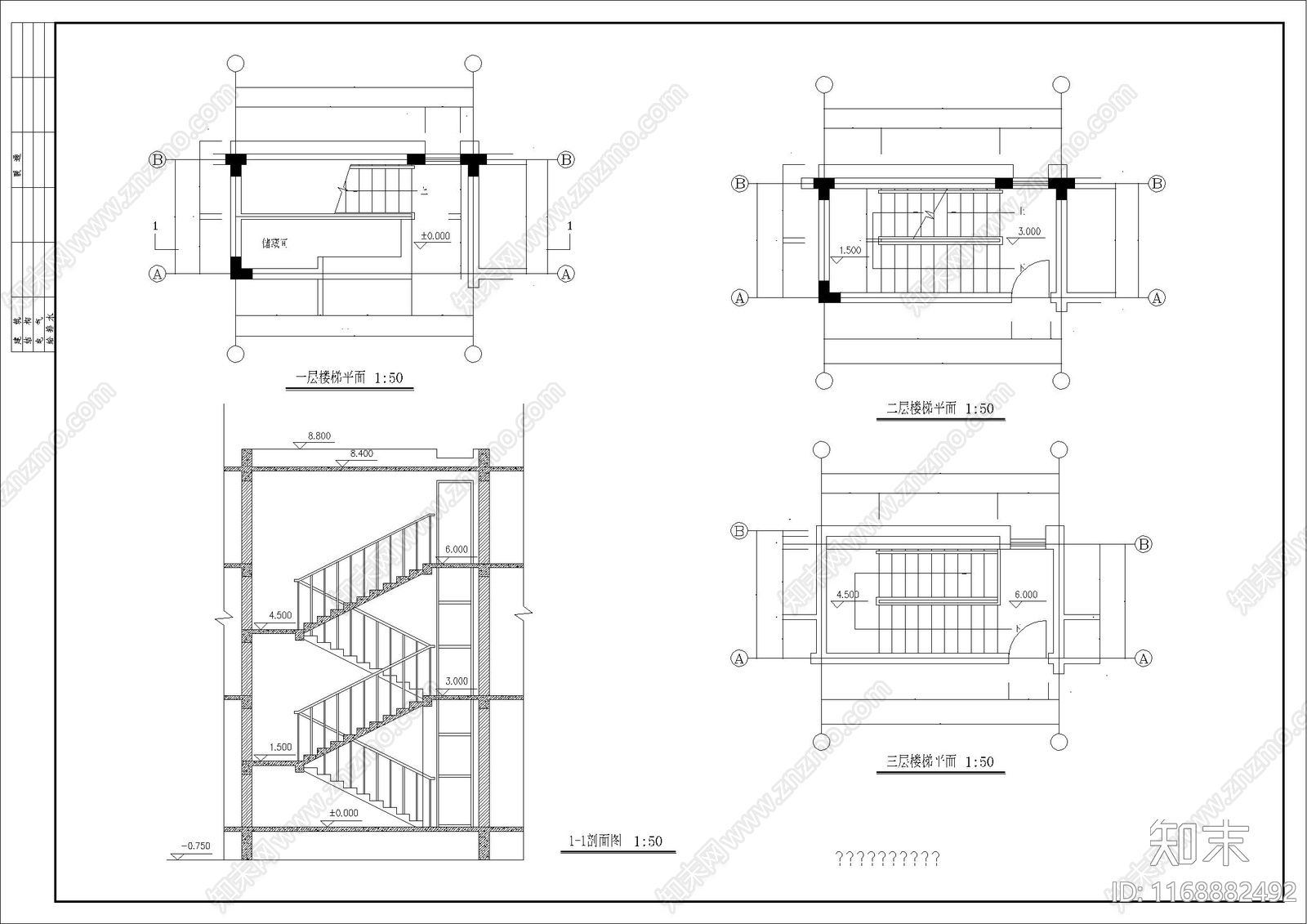 欧式简欧别墅建筑cad施工图下载【ID:1168882492】