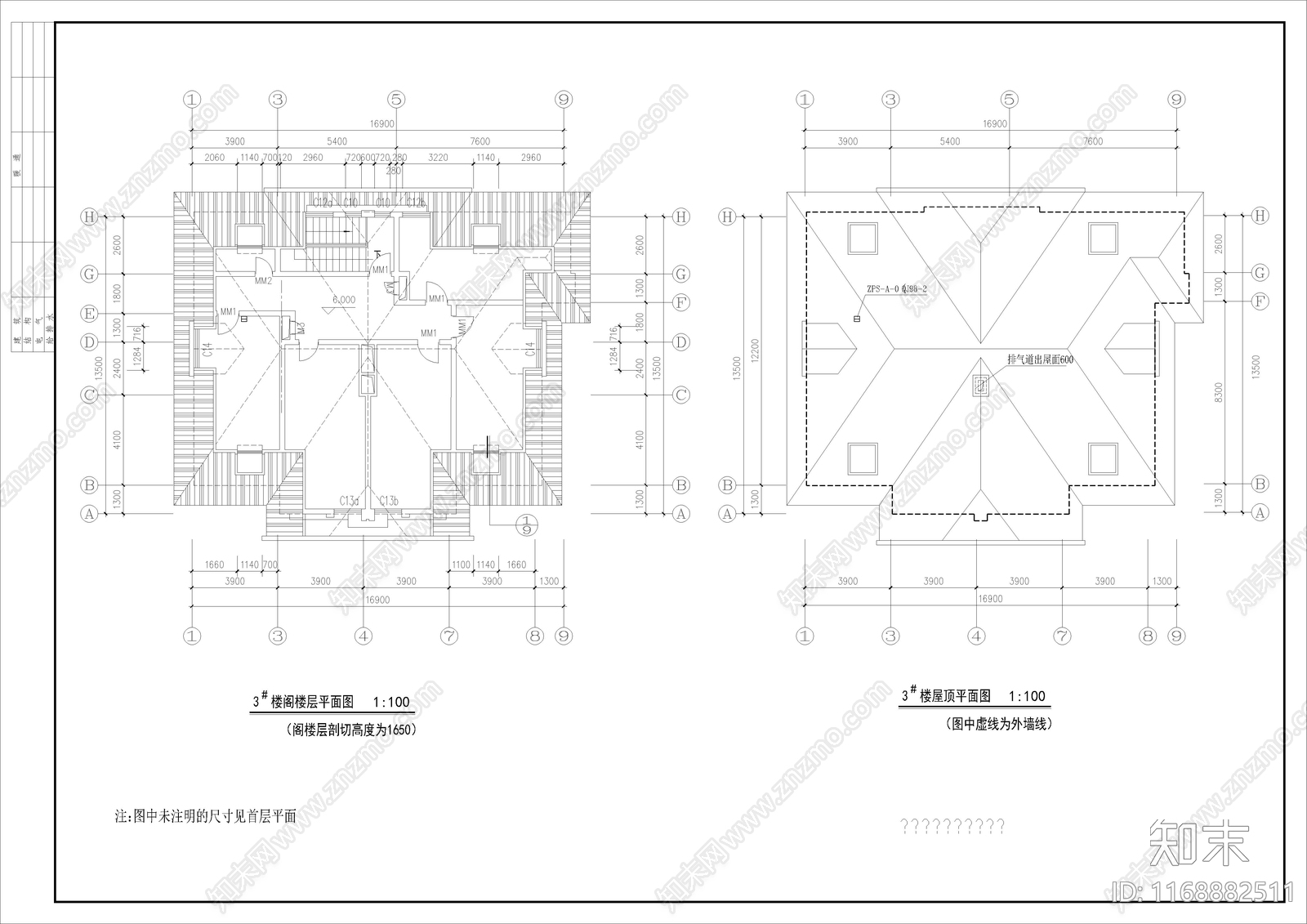 欧式简欧别墅建筑cad施工图下载【ID:1168882511】