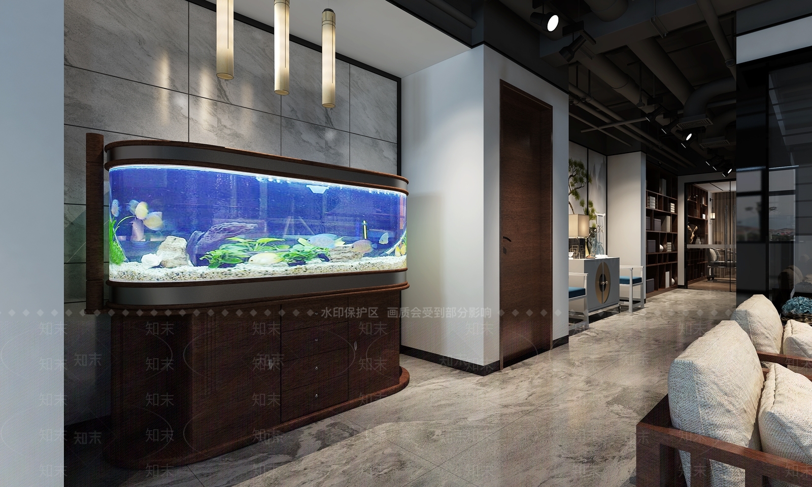 新中式接待室3D模型下载【ID:1168898351】