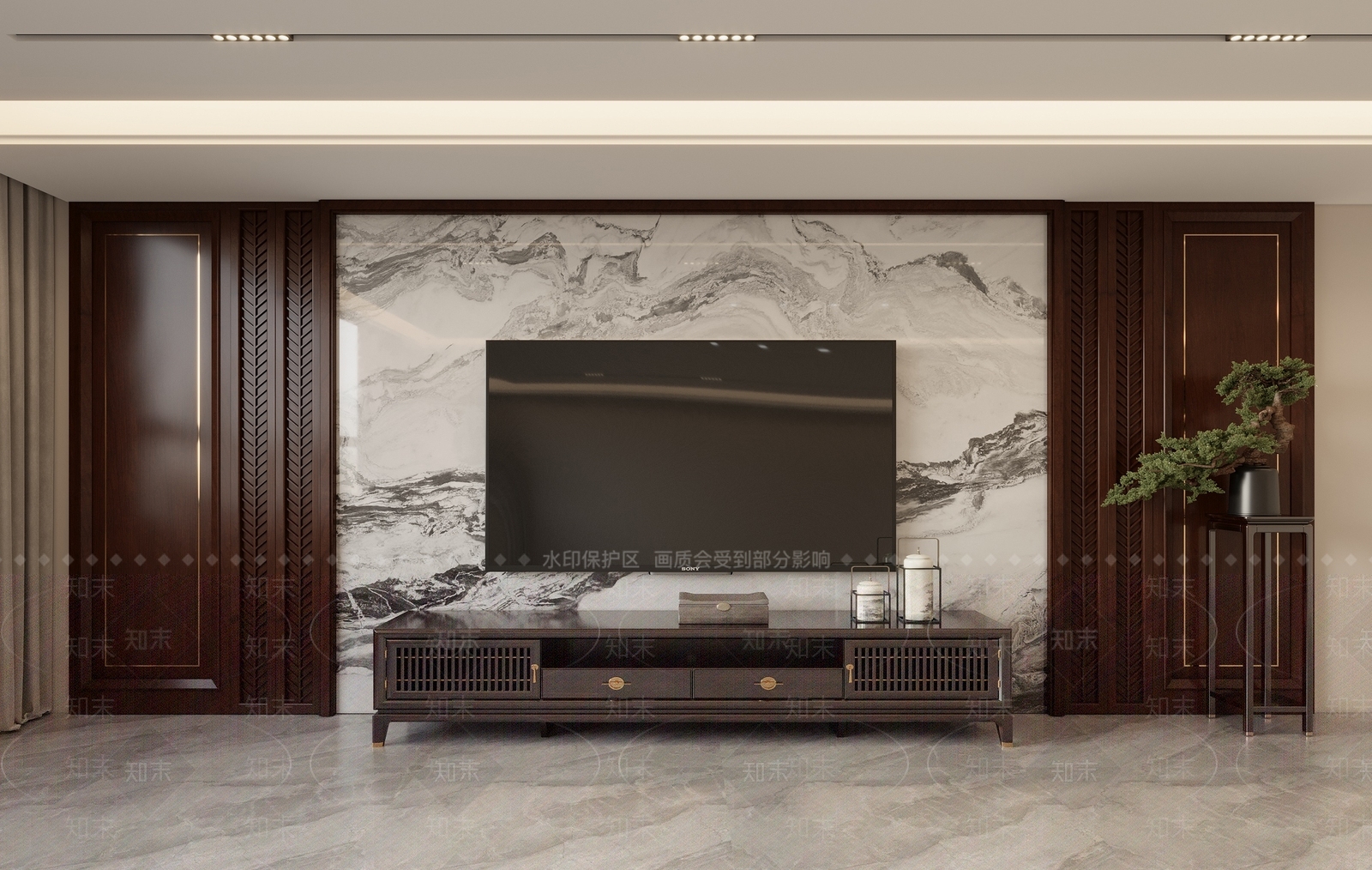 新中式现代家居客厅3D模型下载【ID:1168899489】